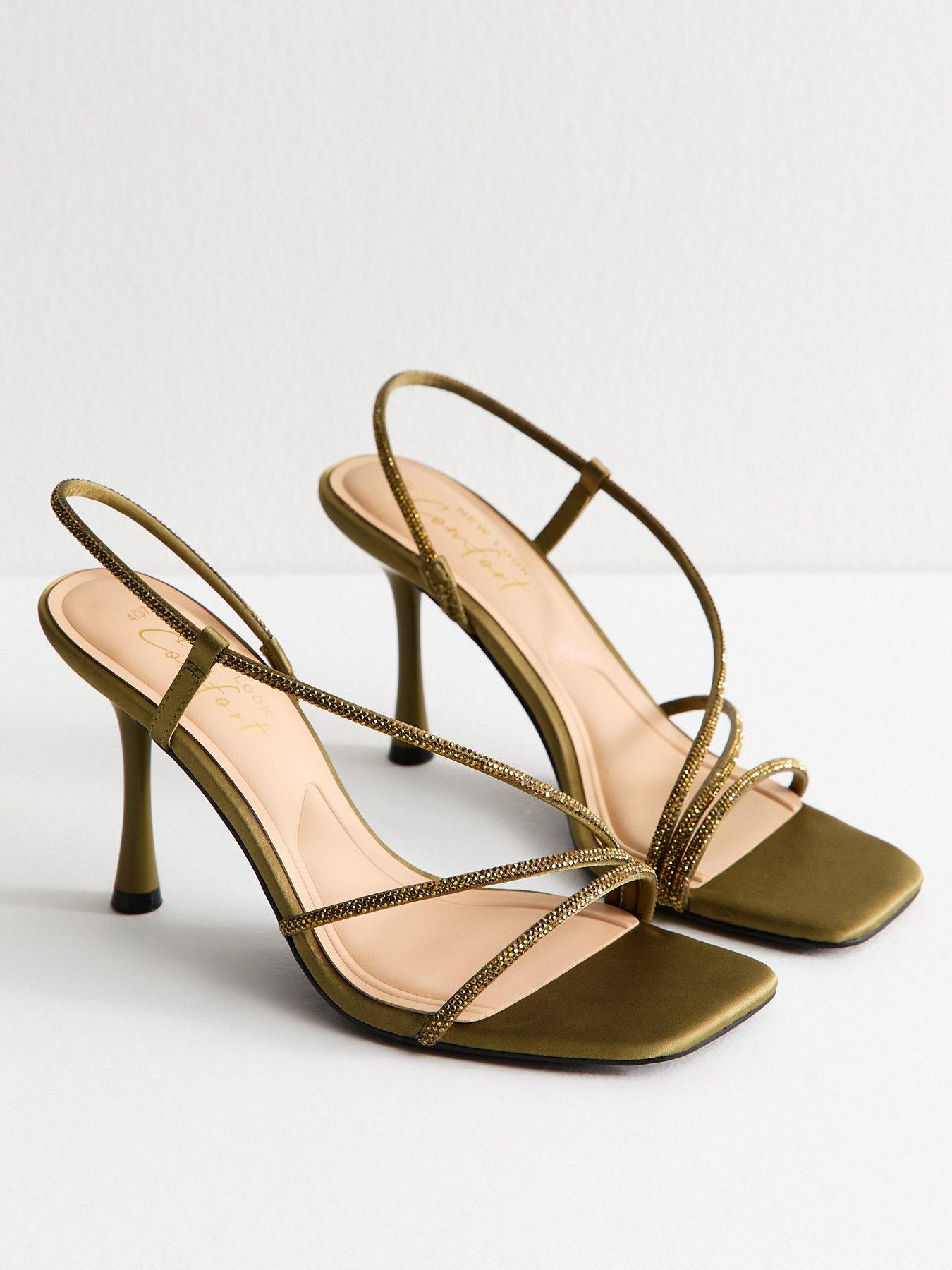  image of new-look-olive-green-asymmetric-strap-stiletto-heel-sandals
