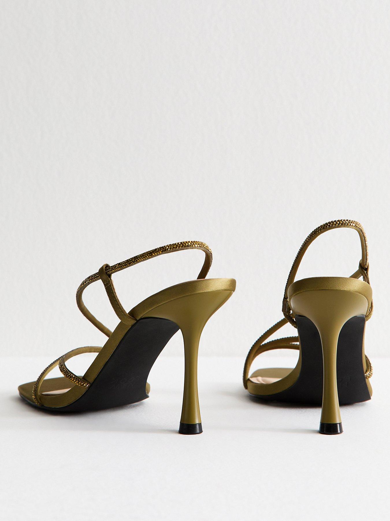 image of new-look-olive-green-asymmetric-strap-stiletto-heel-sandals