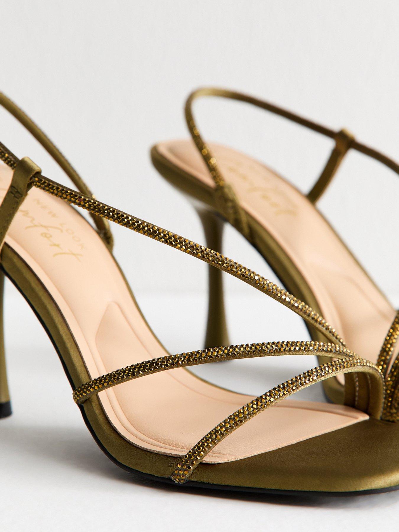 image of new-look-olive-green-asymmetric-strap-stiletto-heel-sandals