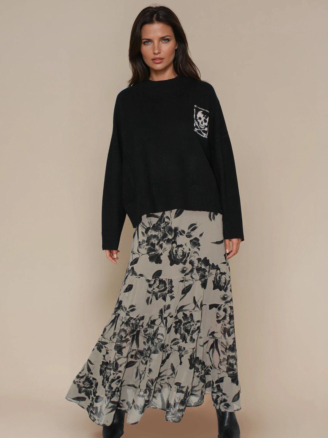 religion-citrine-tiered-floral-georgette-maxi-skirt-natural