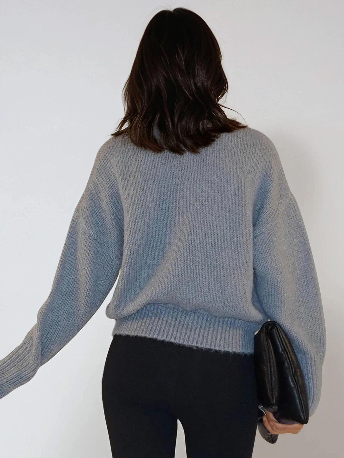  image of religion-lucy-love-embroidered-loose-jumper-grey