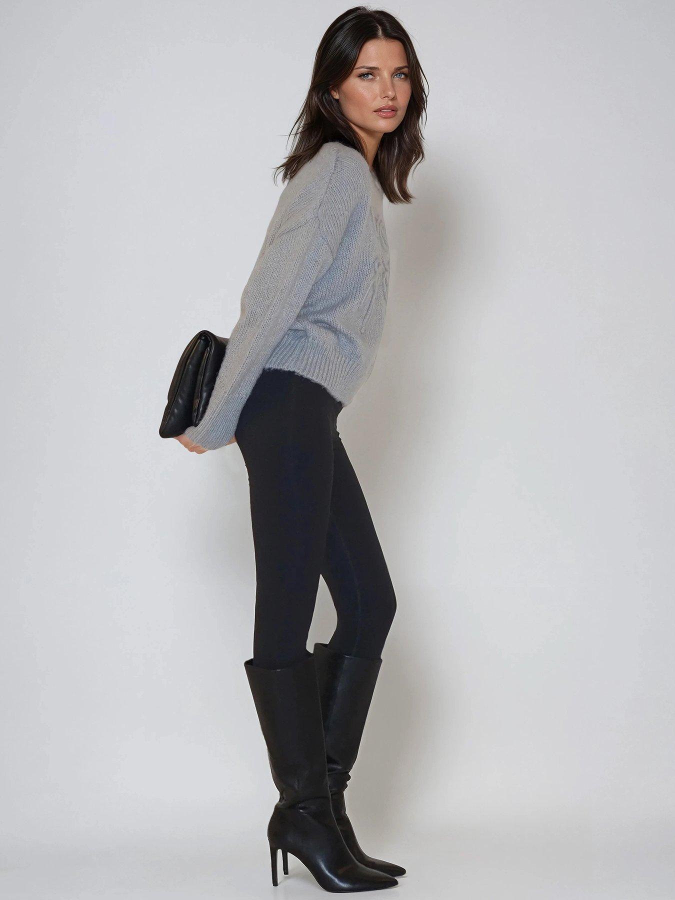  image of religion-lucy-love-embroidered-loose-jumper-grey