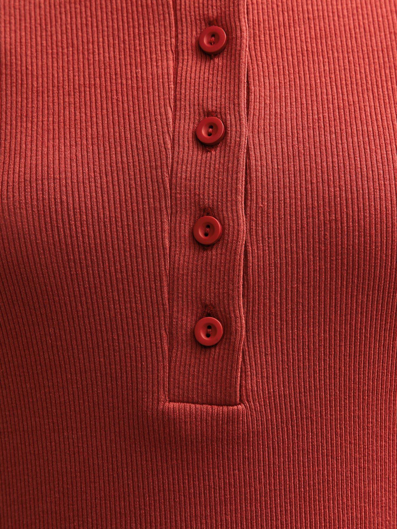  image of new-look-long-sleeve-henley-top-red