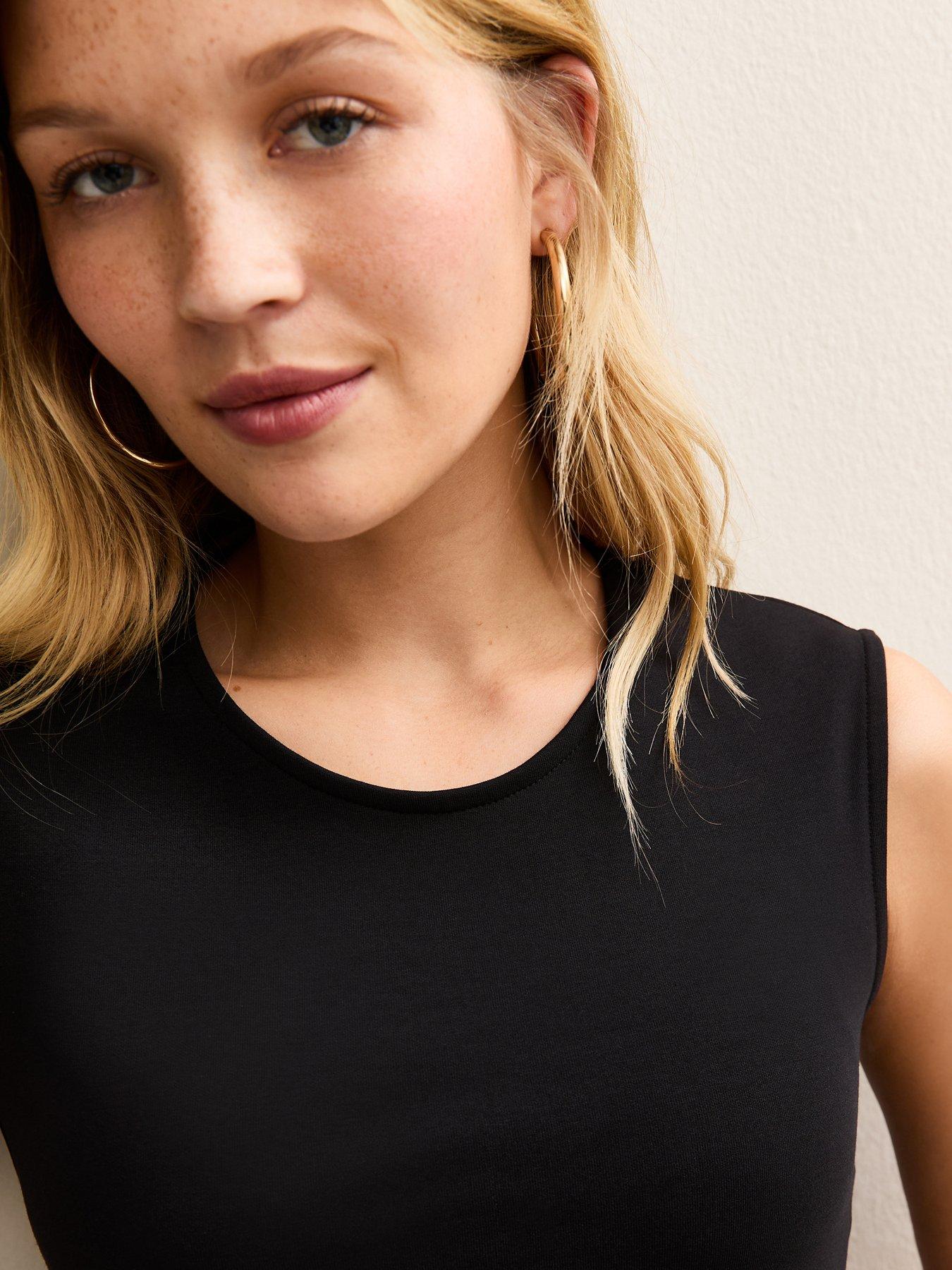  image of new-look-black-bow-detail-sleeveless-mini-dress