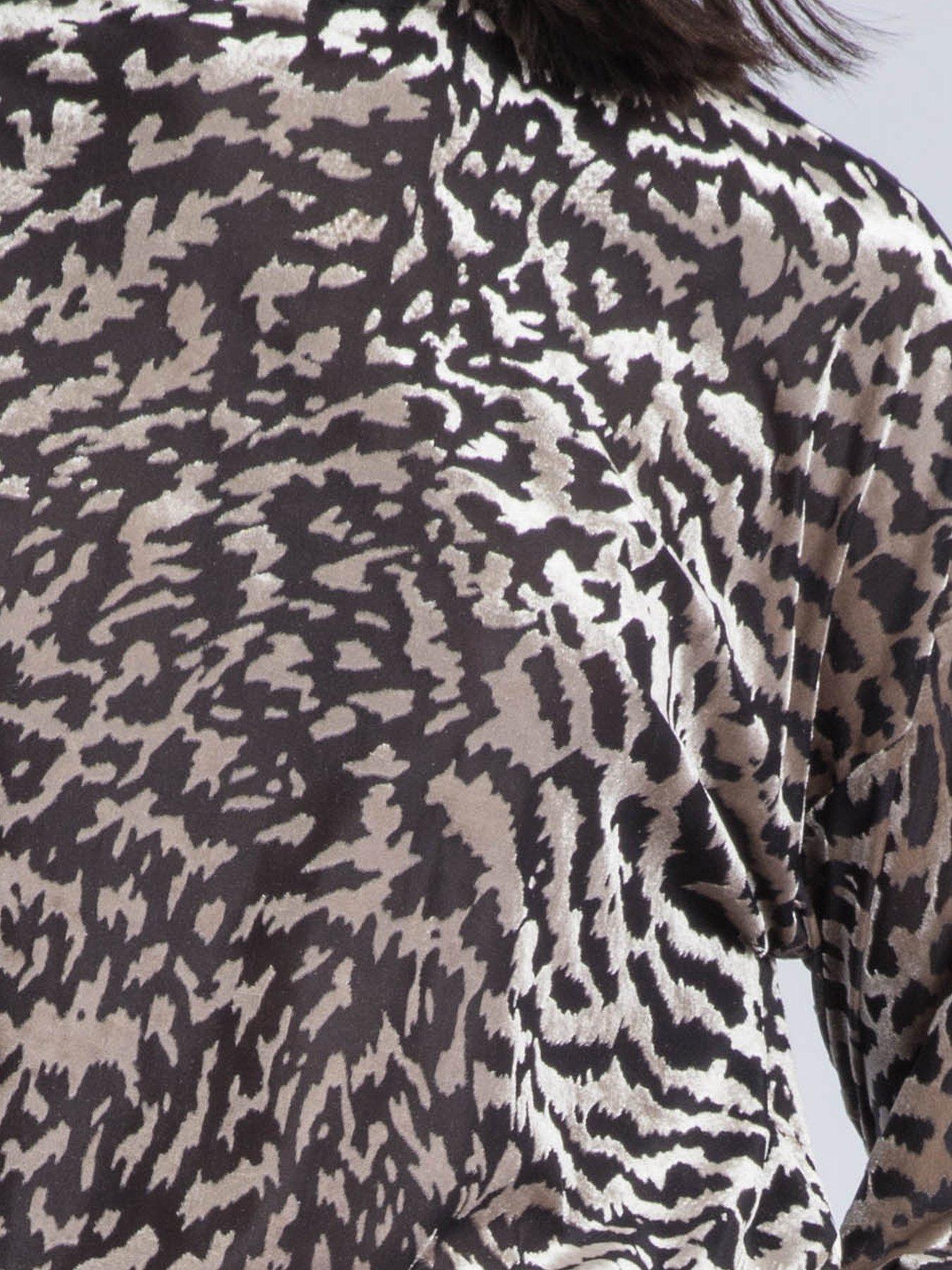 Image 6 of 6 of Religion Loose Emmy Turtle Neck Velvet Jersey Zebra Top - Animal