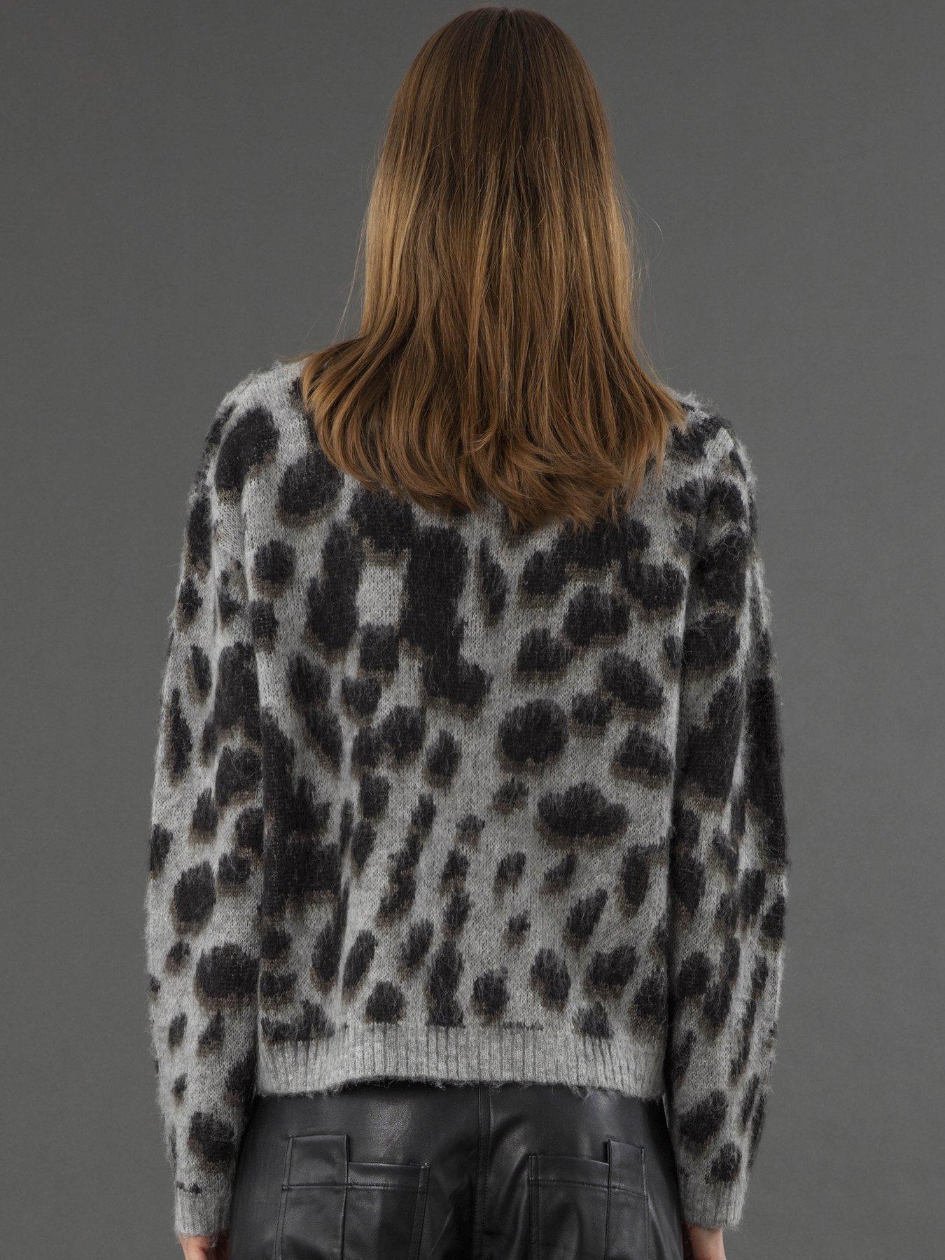  image of religion-erin-button-through-animal-print-cardigan-animal