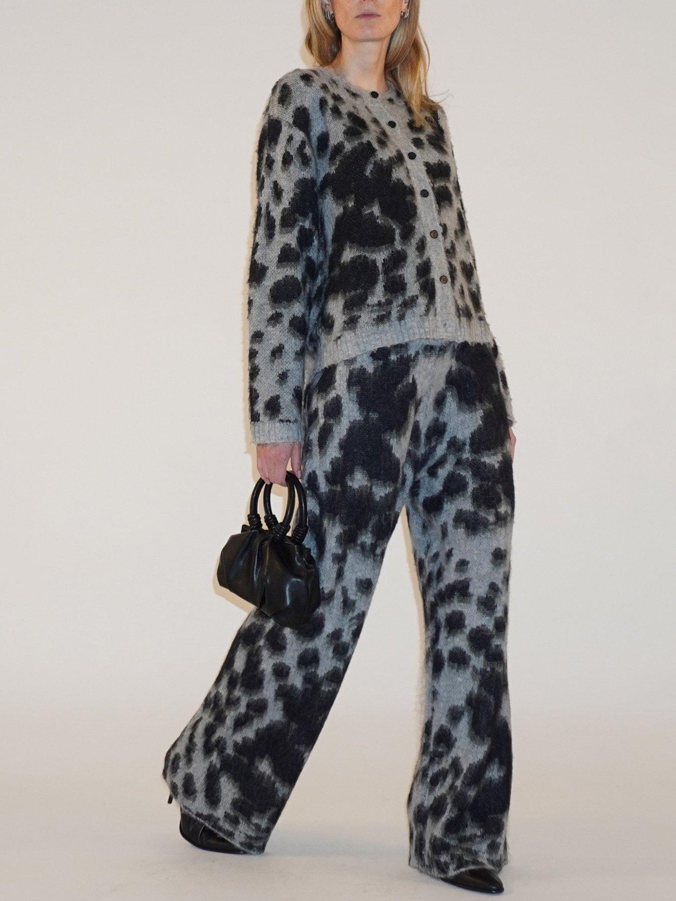  image of religion-erin-button-through-animal-print-cardigan-animal