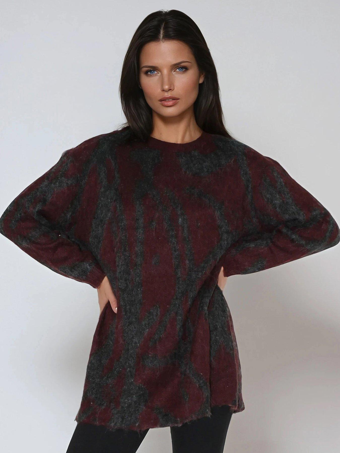 Image 4 of 6 of Religion Maya Zip Through Abstract Stripe Jacquard Cardigan - Grey