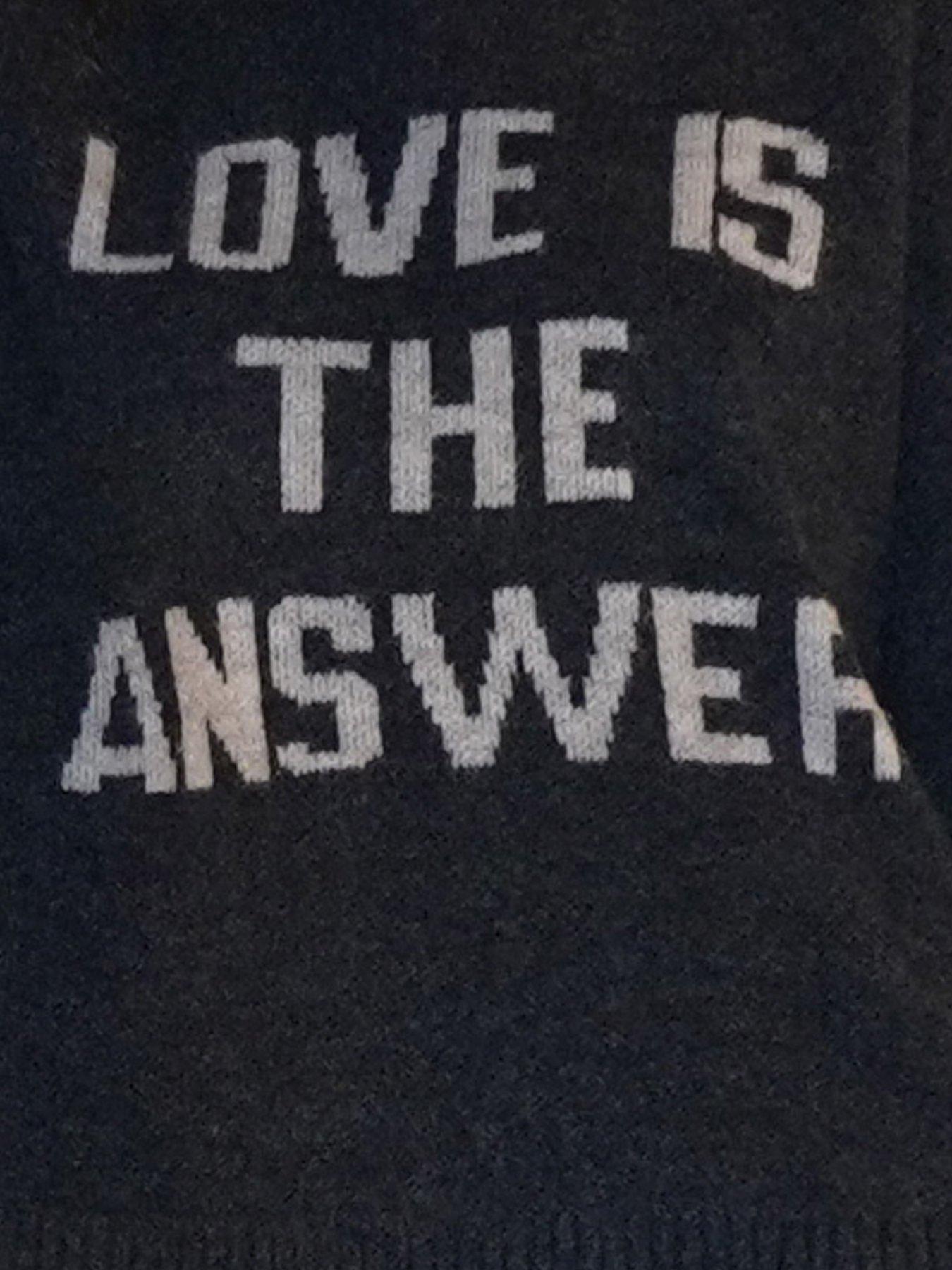  image of religion-courtney-slogan-soft-yarn-hoody-jumper-grey