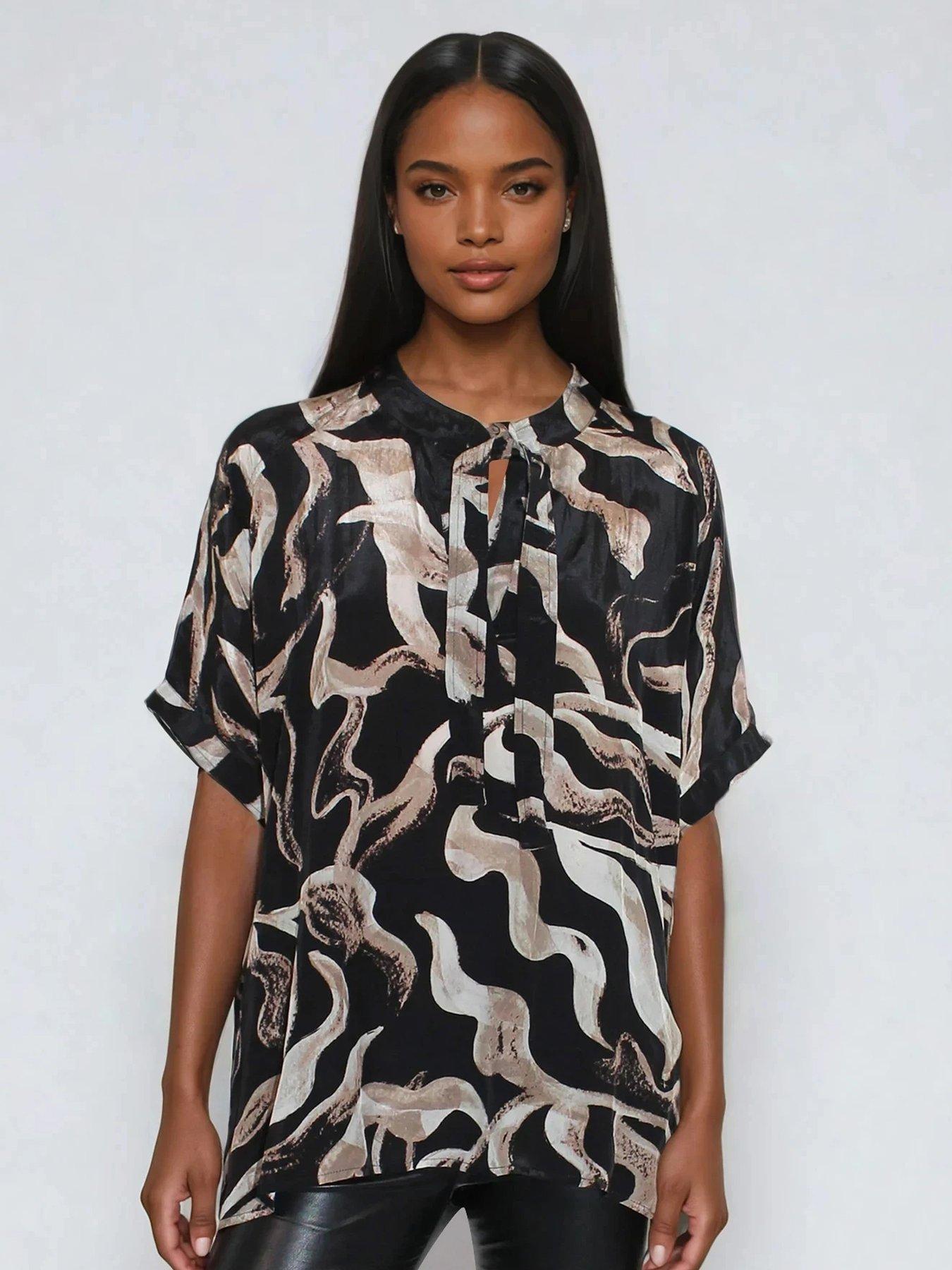 Religion Oversized Glory Abstract Tunic Shirt - Black