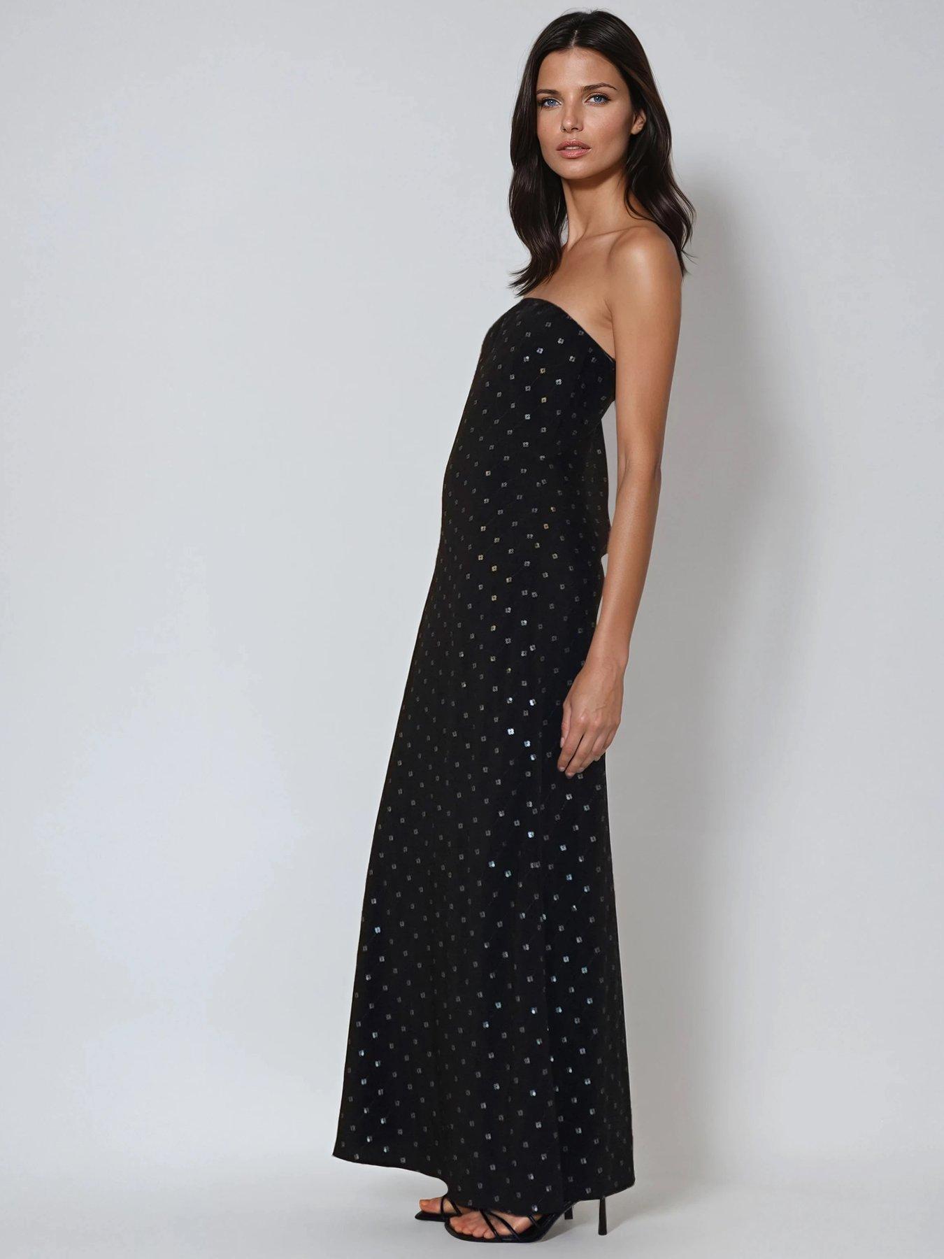  image of religion-embellished-mila-embellished-sequin-maxi-dress-black