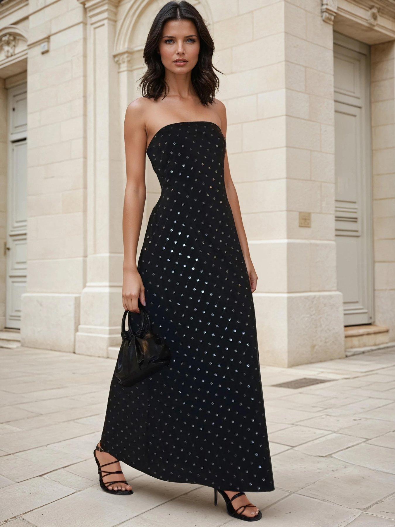 image of religion-embellished-mila-embellished-sequin-maxi-dress-black
