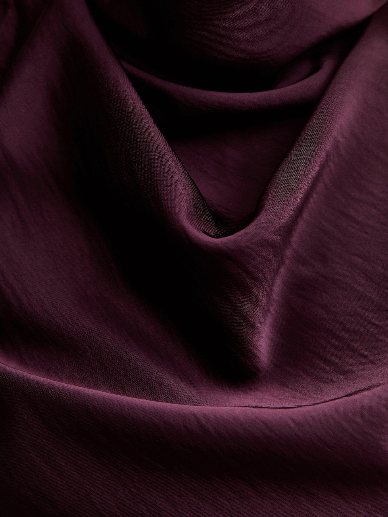  image of new-look-cowl-neck-long-sleeve-top-burgundy