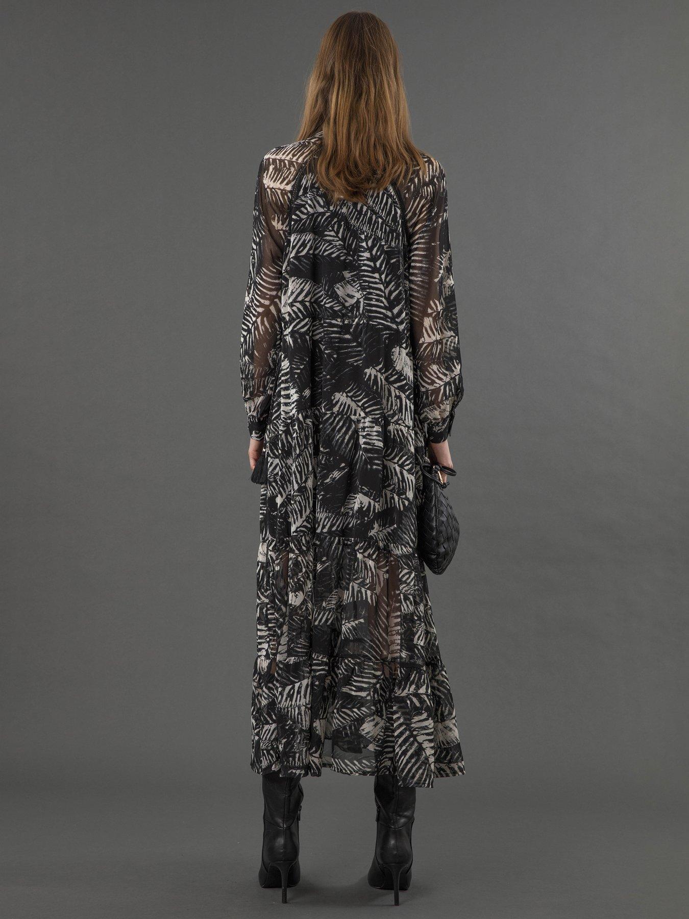 stillFront image of religion-loose-zoe-monochrome-floral-maxi-dress-black