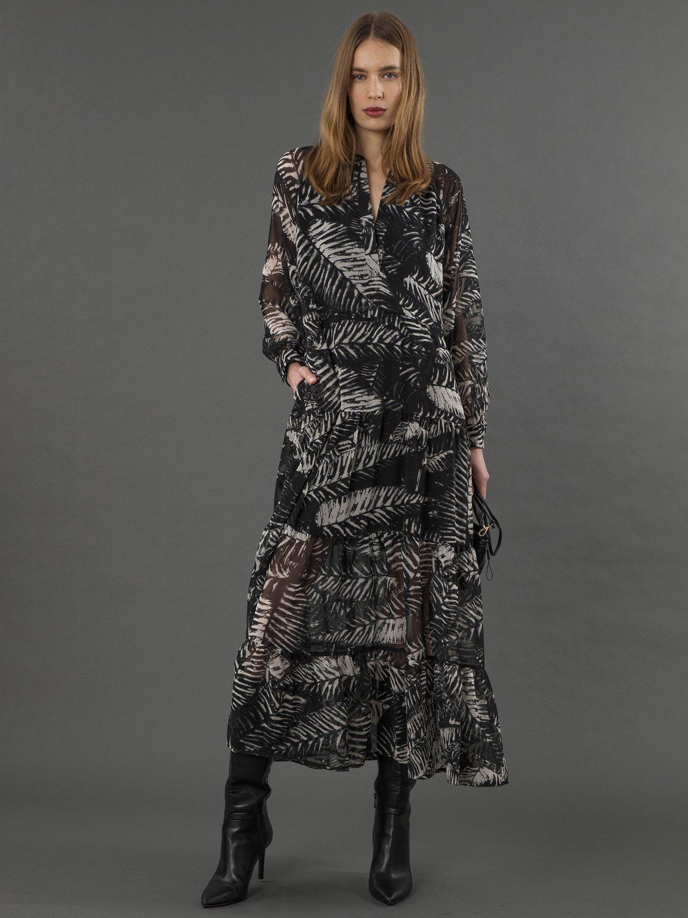  image of religion-loose-zoe-monochrome-floral-maxi-dress-black