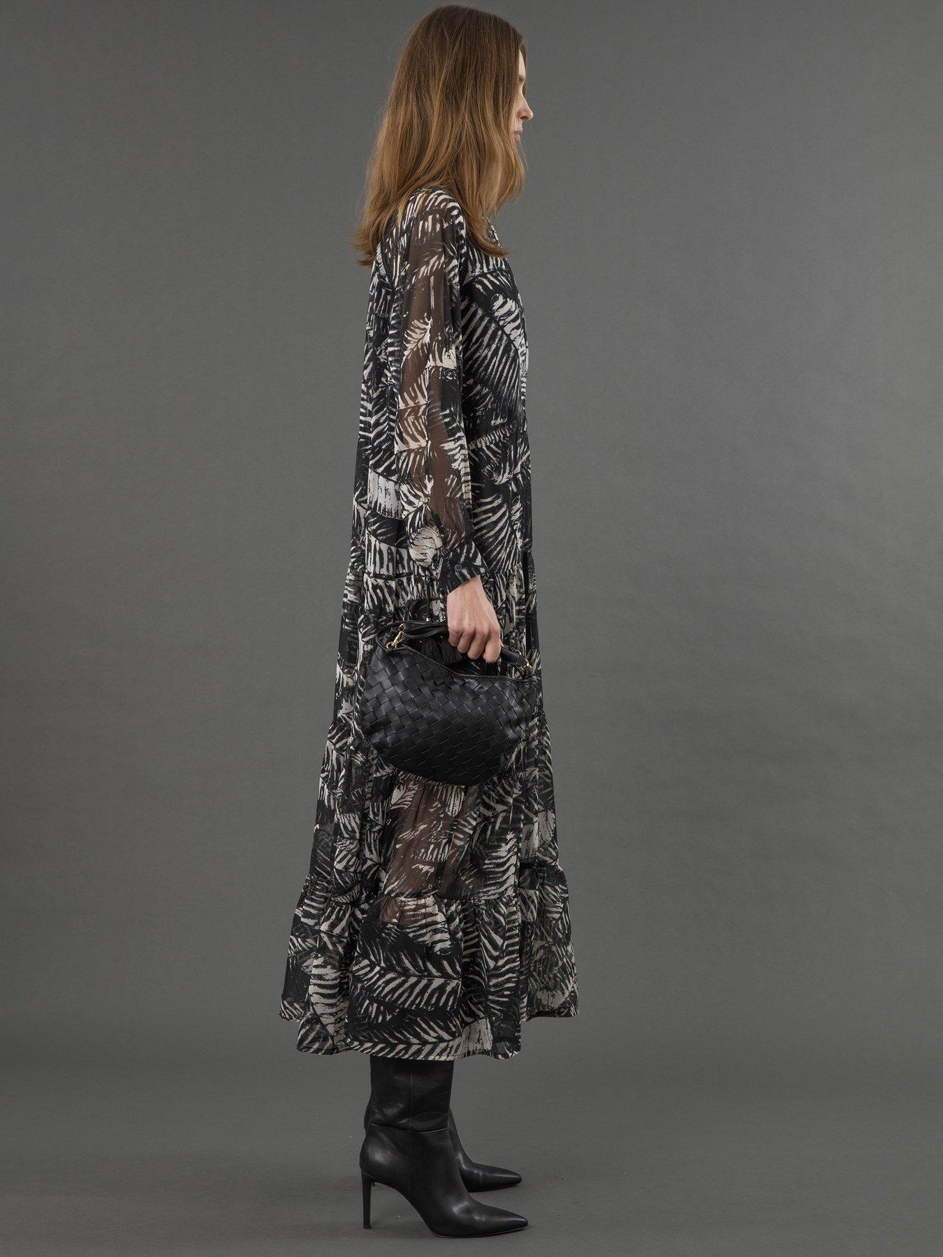  image of religion-loose-zoe-monochrome-floral-maxi-dress-black