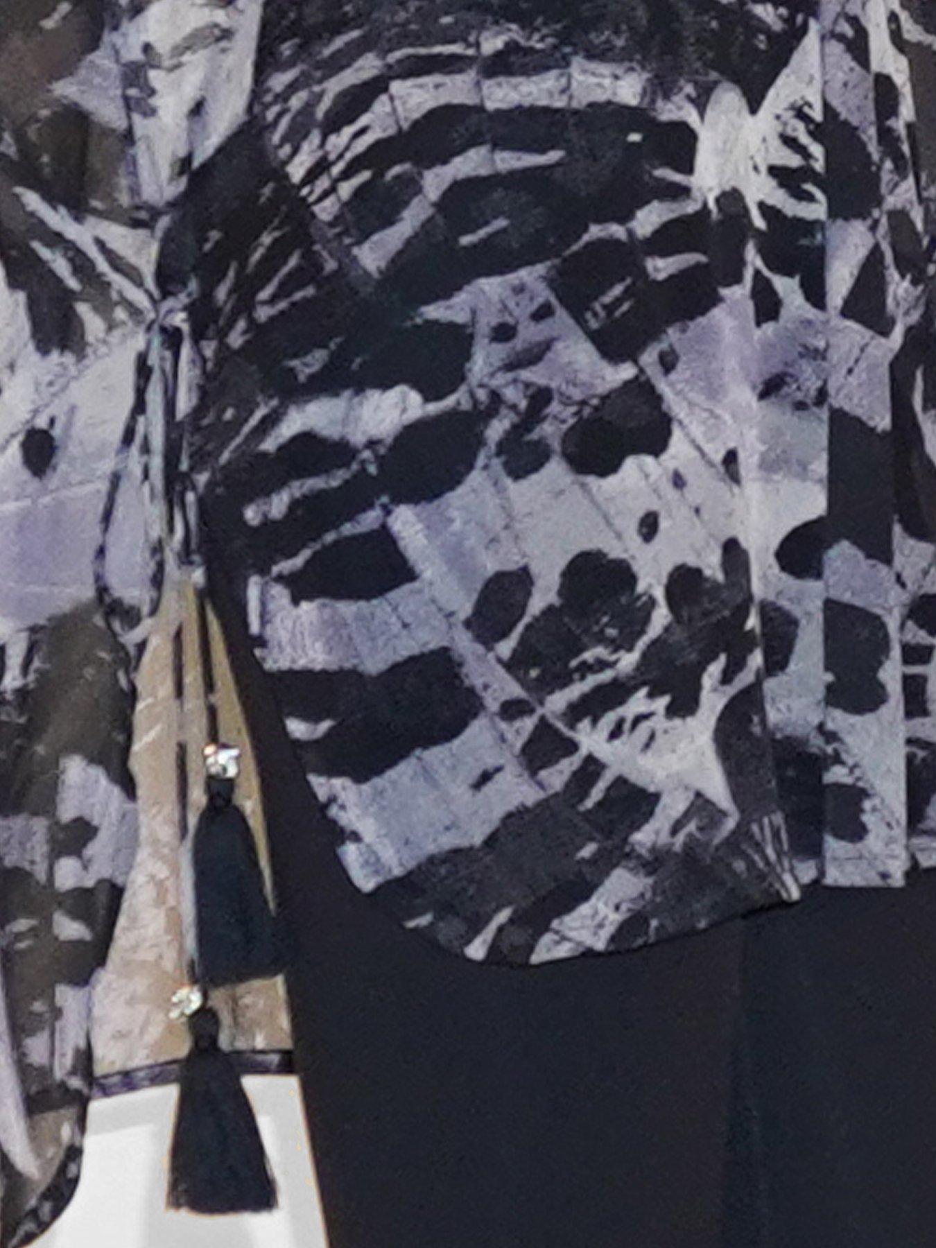  image of religion-zoe-oversized-animal-print-long-line-shirt-in-wings-animal-print-animal