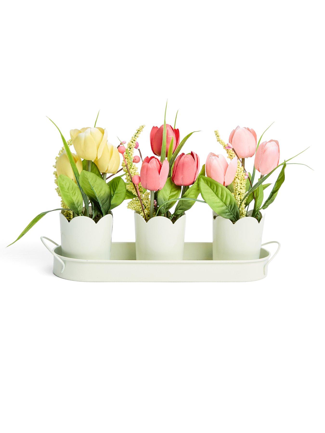 Image 3 of 4 of The Very Collection Set 3 Faux Tulips in Pots