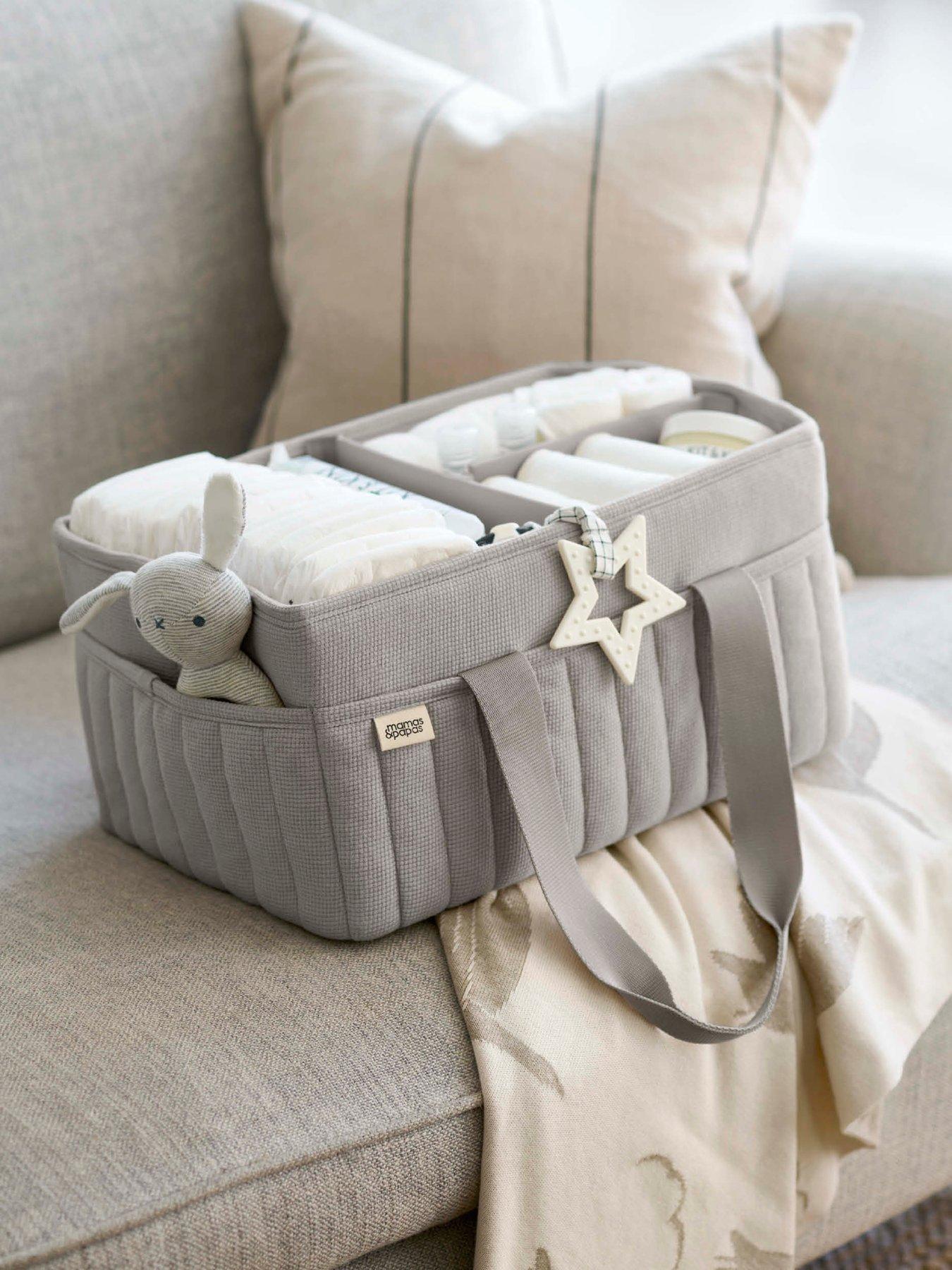 Image 1 of 7 of Mamas & Papas Nappy Caddy - Grey Waffle