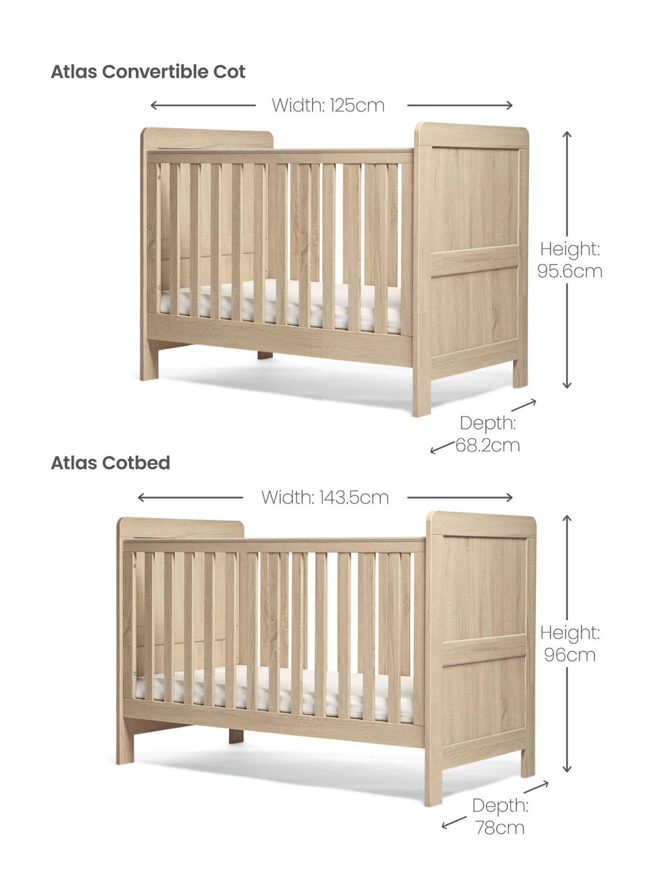  image of mamas-papas-atlas-small-cotbed-light-oak