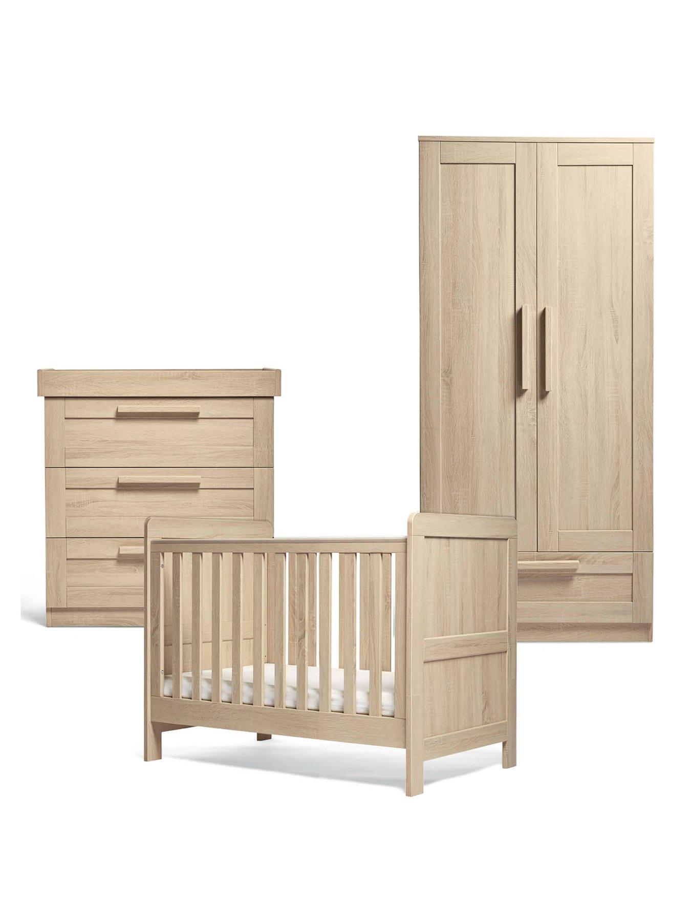 Image 2 of 6 of Mamas & Papas Atlas Convertible Cot Range (Convertible Cot, Dresser & Wardrobe) - Light Oak
