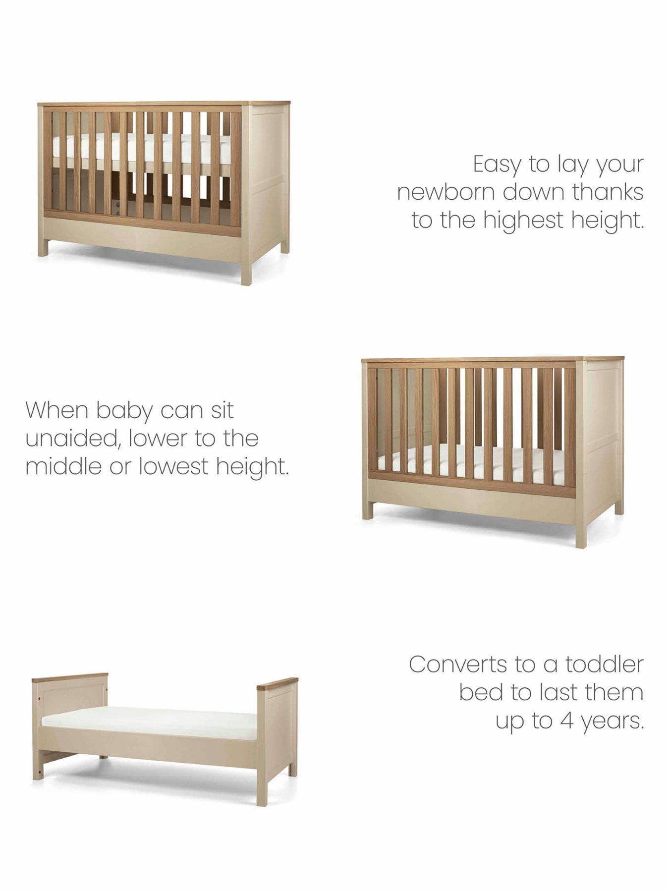Image 1 of 7 of Mamas & Papas Harwell Convertible Cot Range (Convertible Cot, Dresser &amp; Wardrobe) - Cashmere