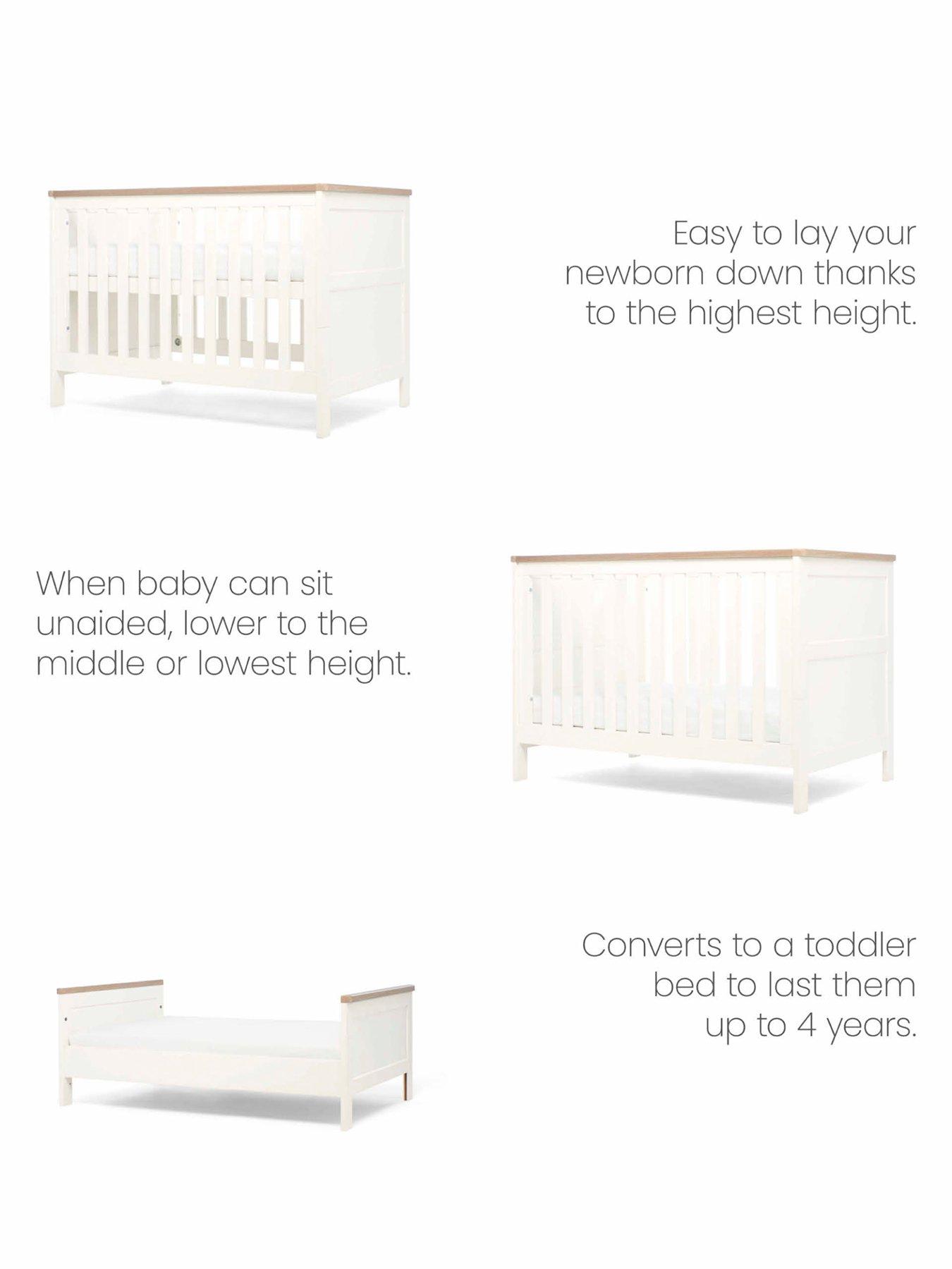 Image 1 of 7 of Mamas & Papas Wedmore Convertible Cot Range (Convertible Cot, Dresser & Wardrobe) - White