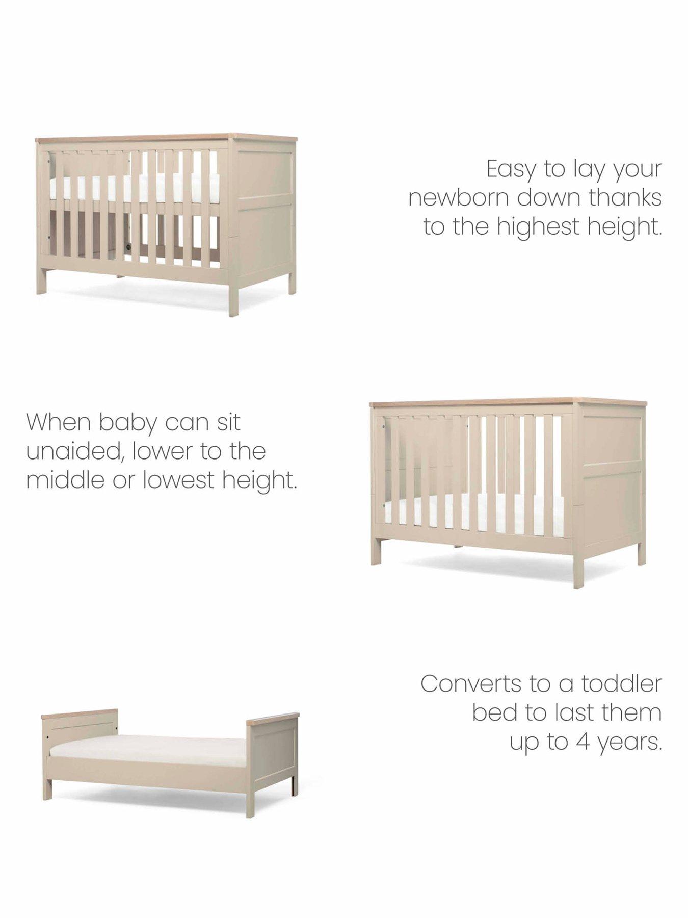 Mamas & Papas Wedmore Convertible Cot Range (Convertible Cot, Dresser  &  Wardrobe) - Pebble