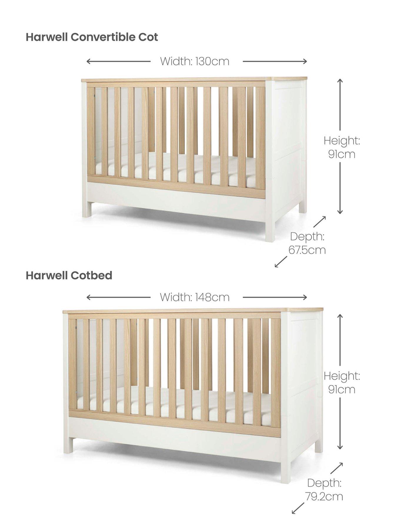 undefined Harwell Convertible Cot - White Natural