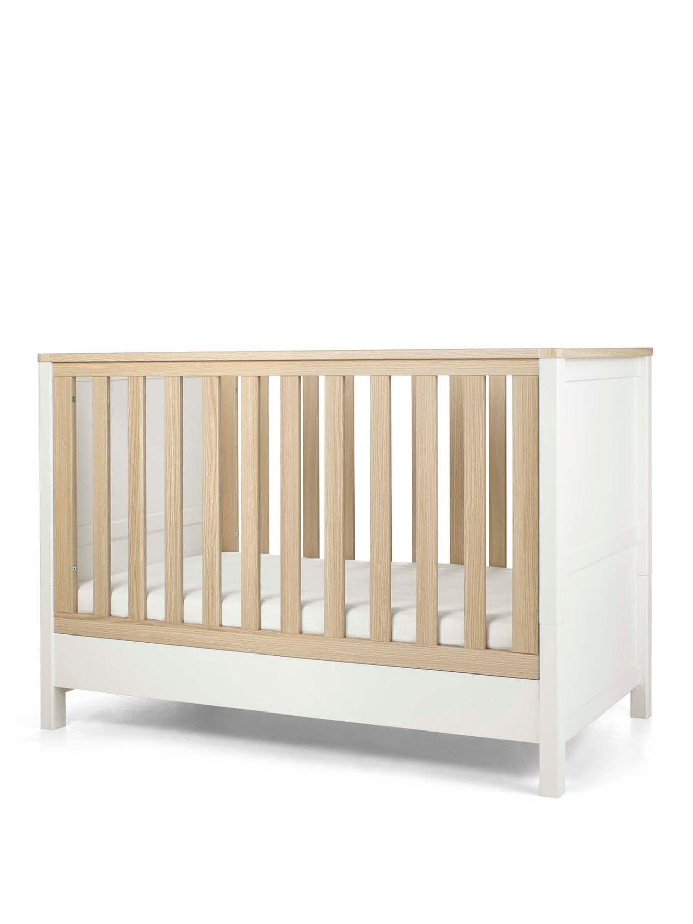  image of mamas-papas-harwell-convertible-cot-white-natural