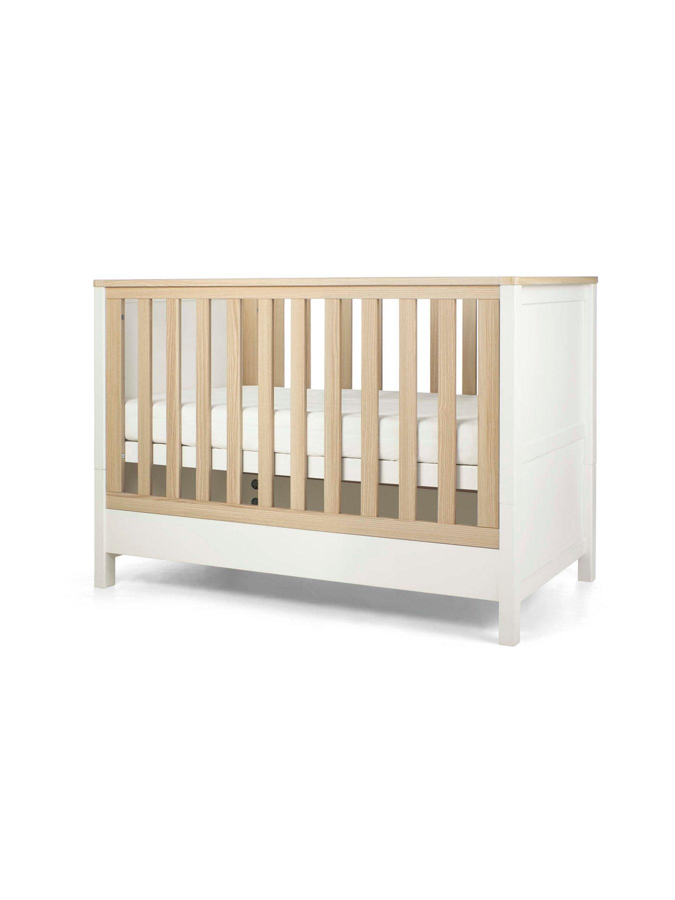  image of mamas-papas-harwell-convertible-cot-white-natural