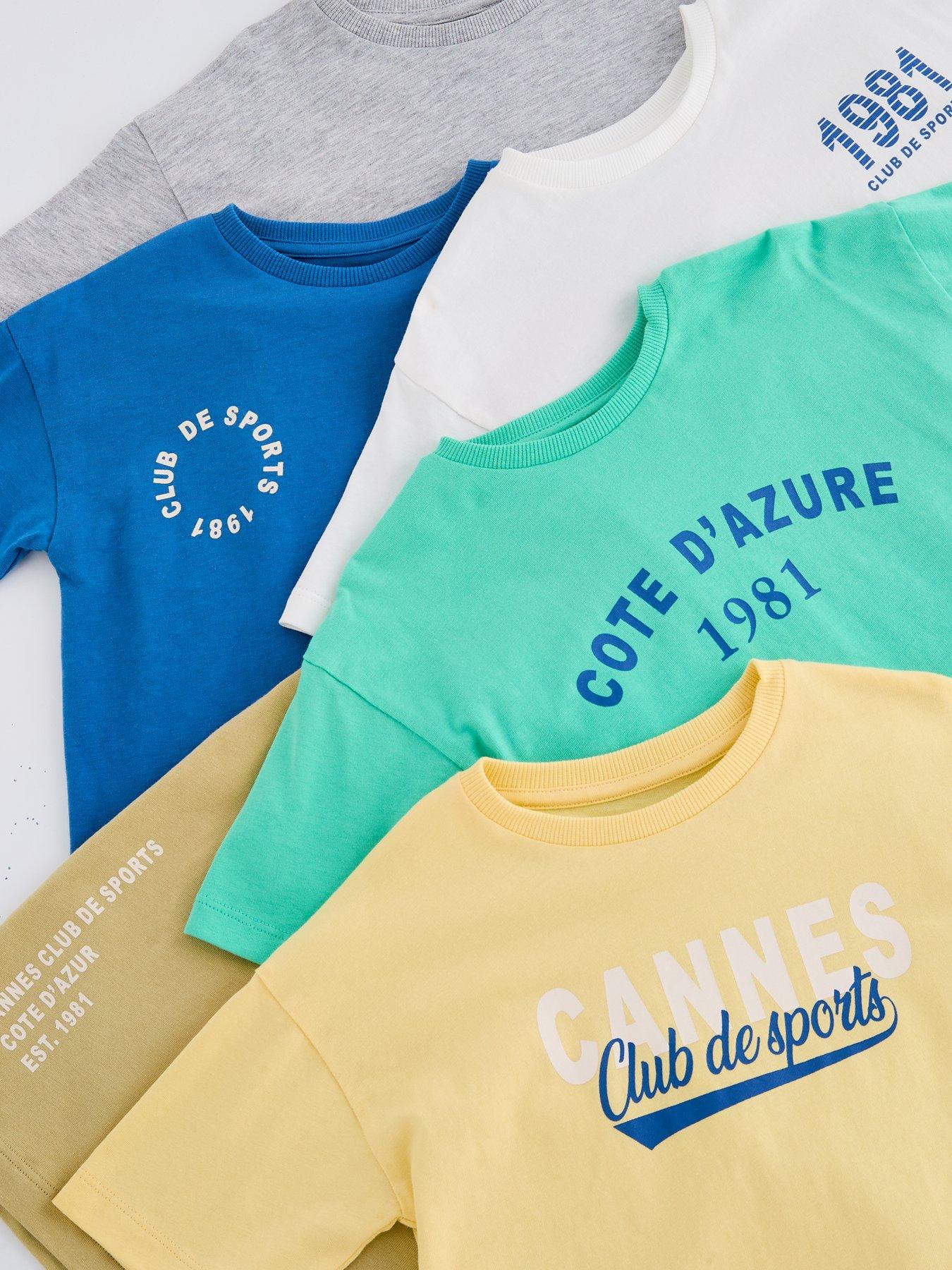 Image 4 of 4 of The Very Collection Boys 6 Pack Graphic Print Short Sleeve T-shirts - Multi