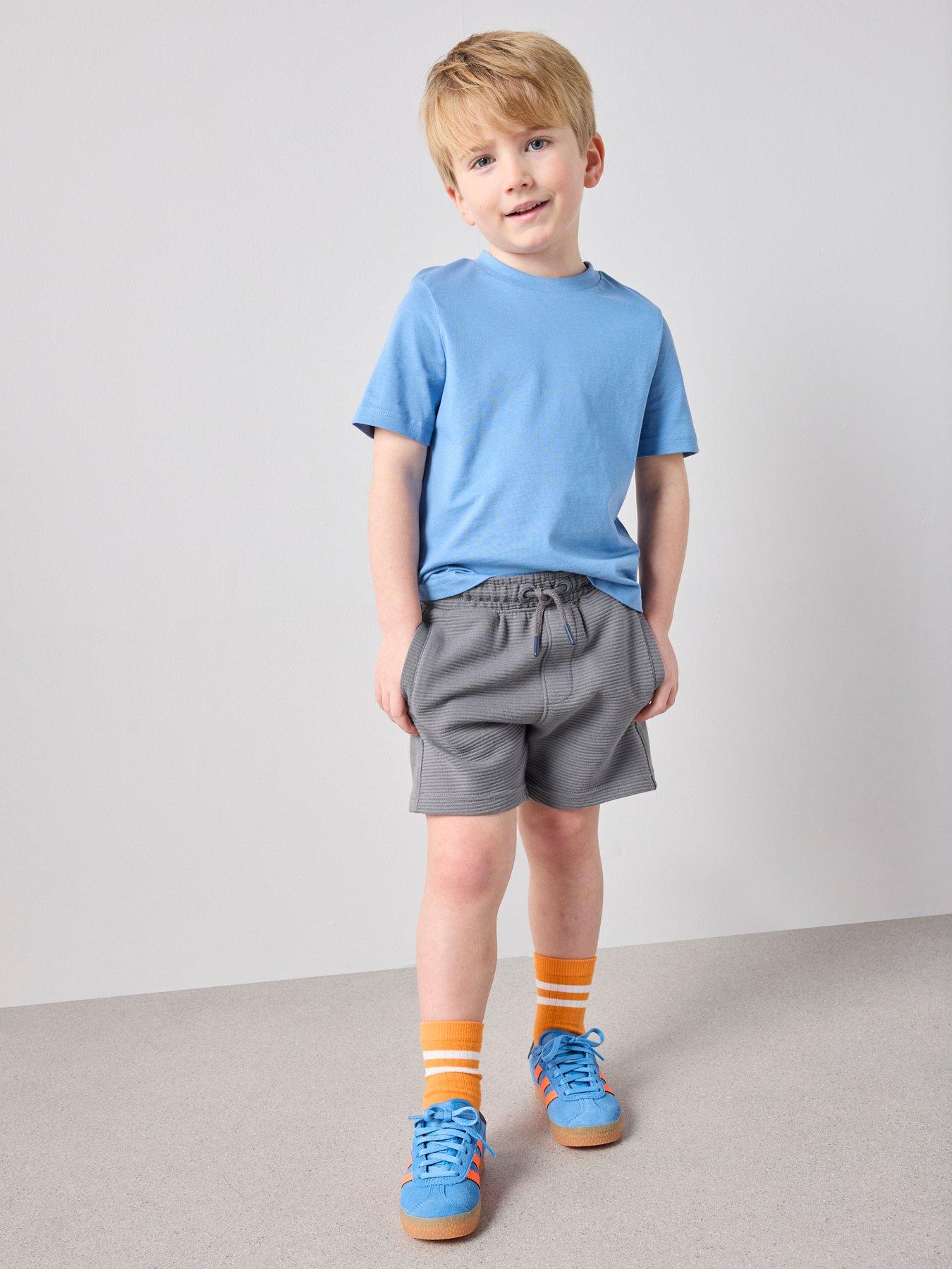 Image 2 of 7 of The Very Collection Boys Ottoman Rib Textured Shorts - Grey