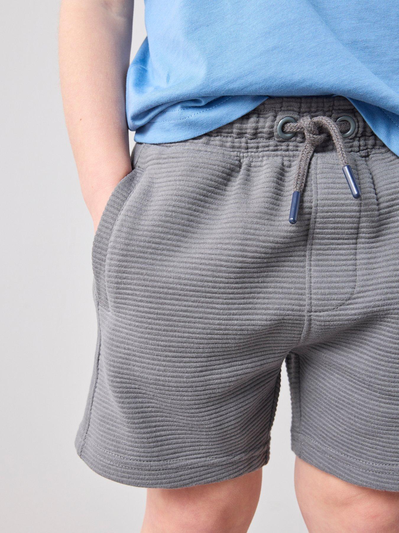 Image 4 of 7 of The Very Collection Boys Ottoman Rib Textured Shorts - Grey
