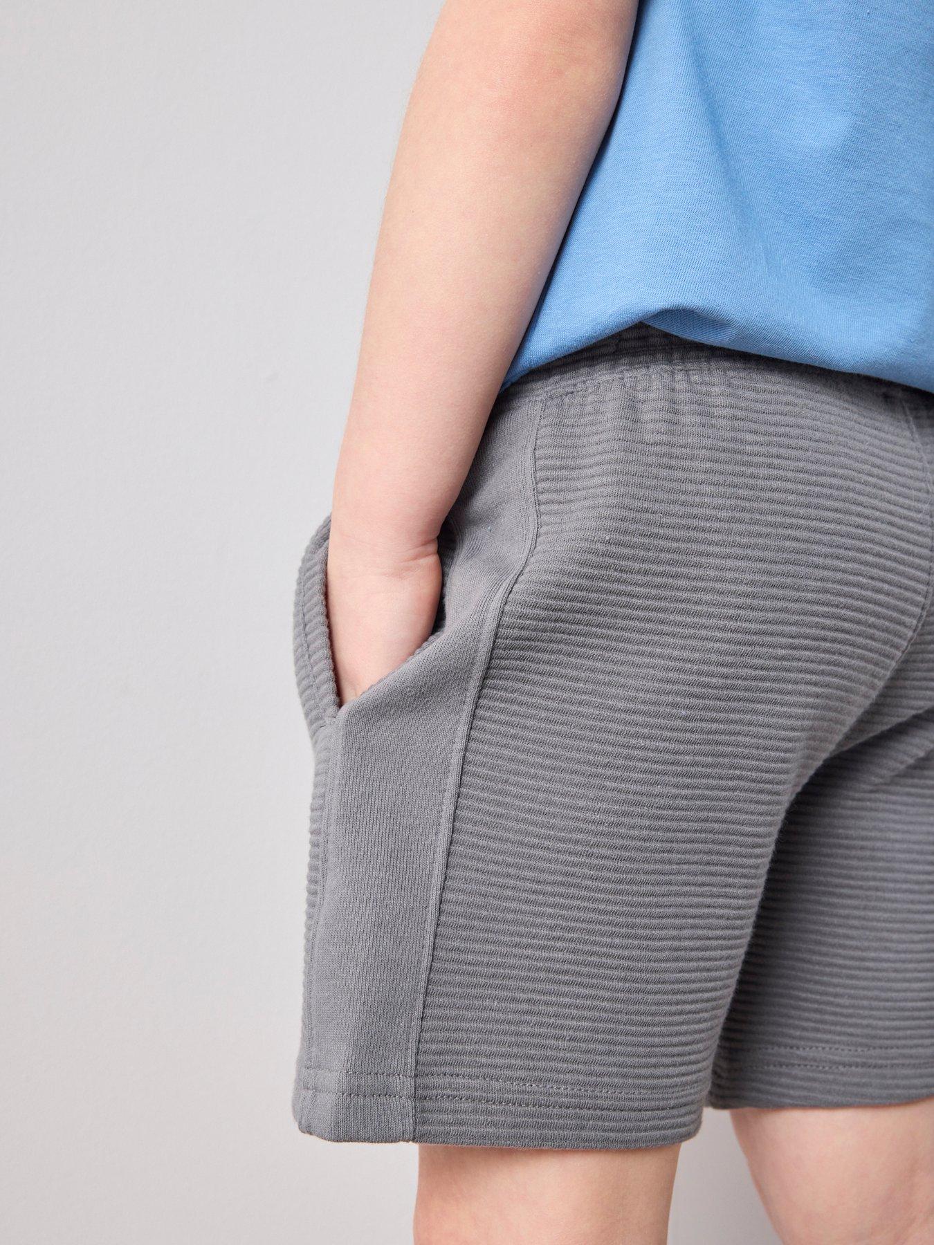 Image 5 of 7 of The Very Collection Boys Ottoman Rib Textured Shorts - Grey