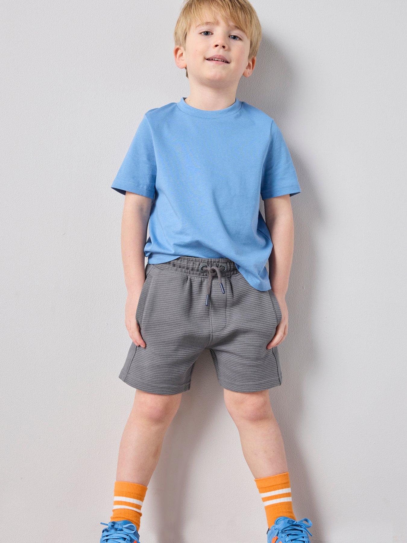 Image 6 of 7 of The Very Collection Boys Ottoman Rib Textured Shorts - Grey