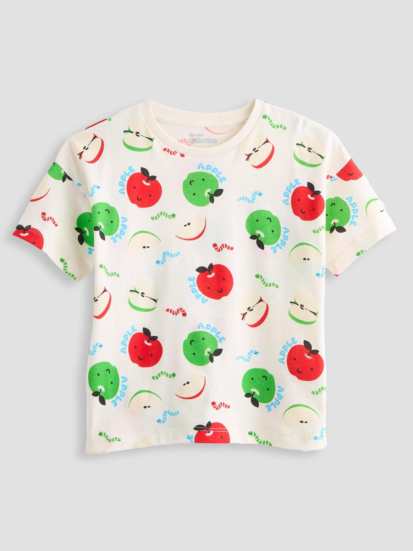 Image 2 of 5 of The Very Collection Boys 2 Pack Fruit Print Short Sleeve Tshirts - Blue