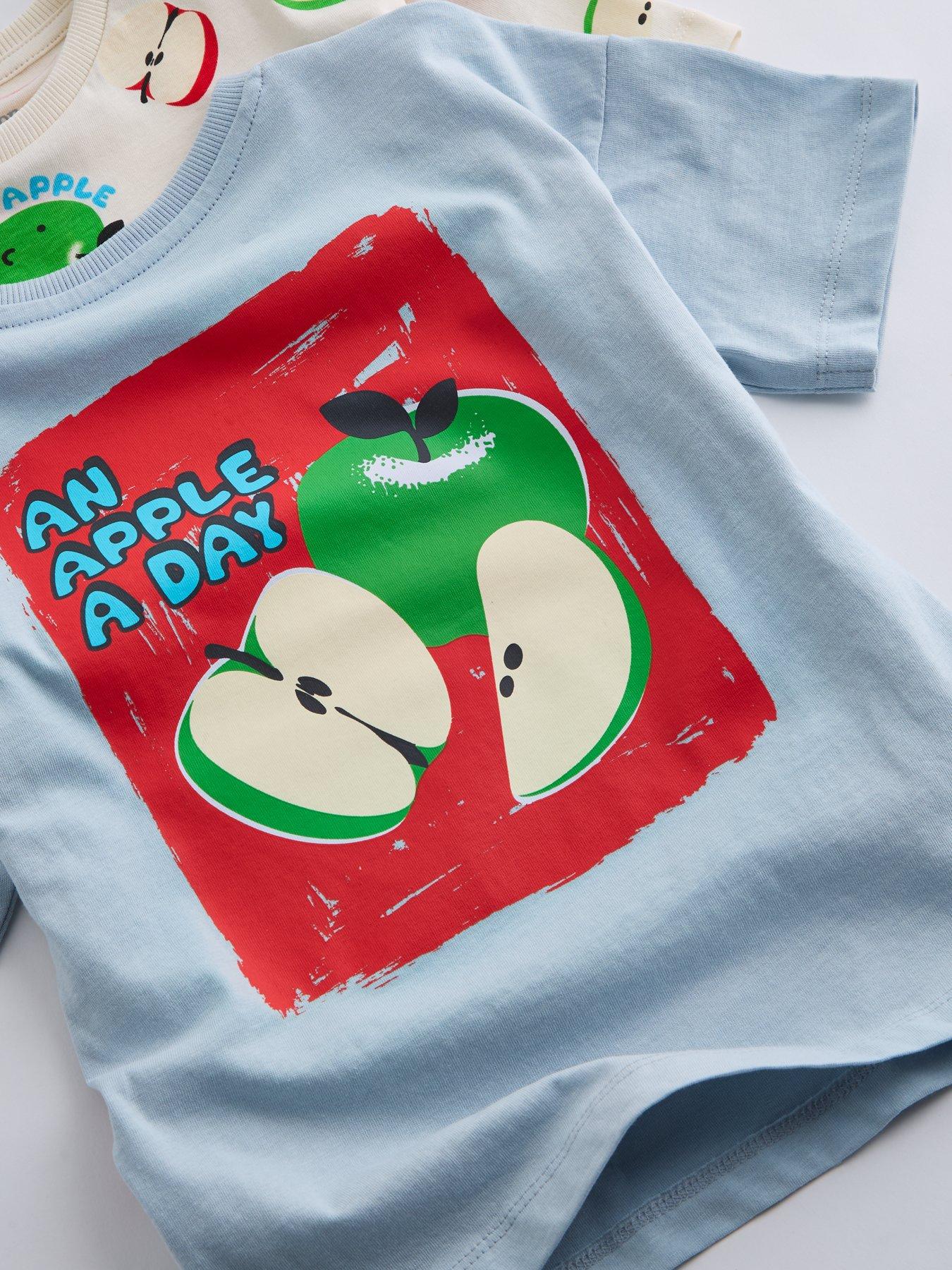 Image 4 of 5 of The Very Collection Boys 2 Pack Fruit Print Short Sleeve Tshirts - Blue