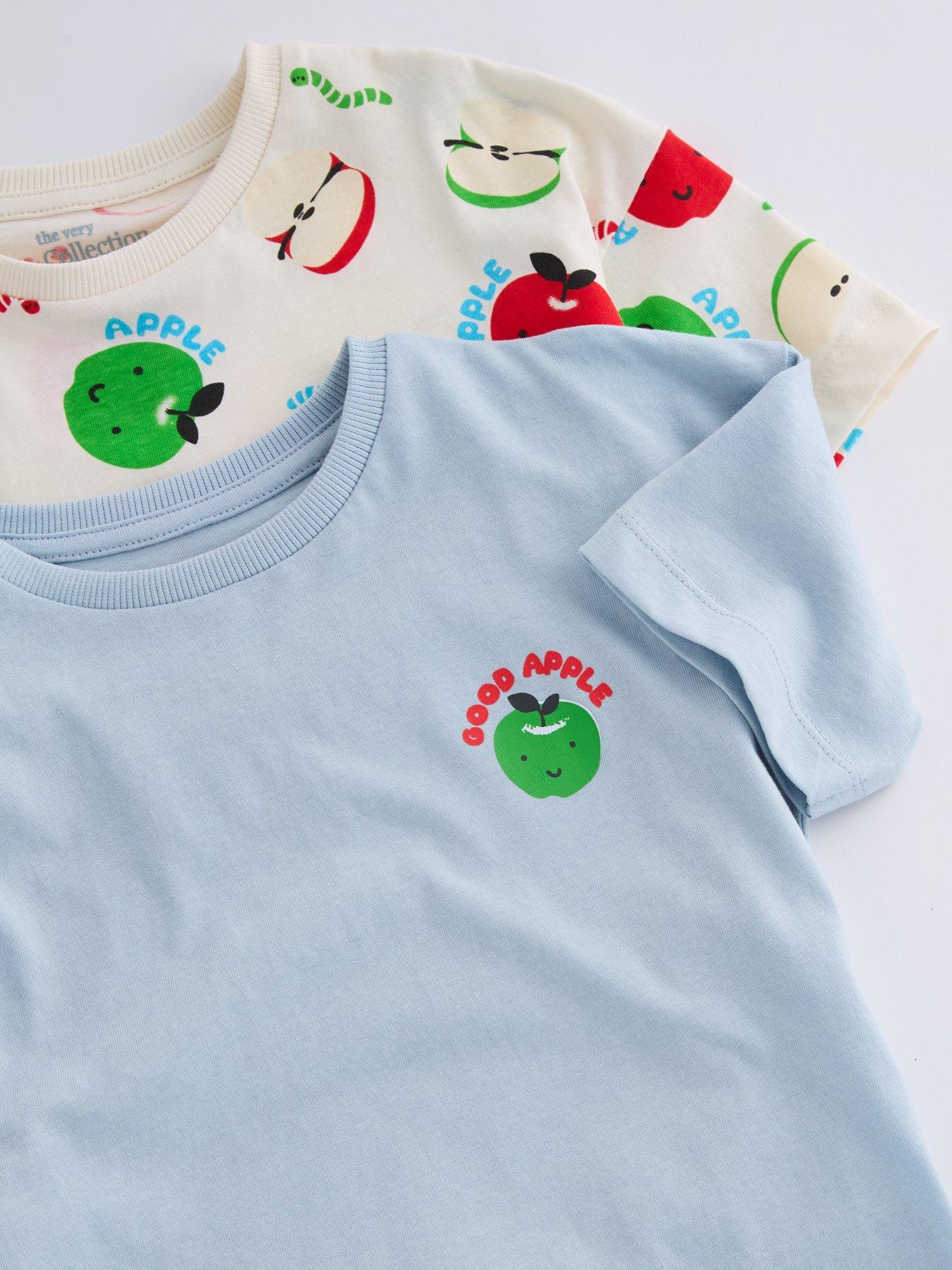 Image 5 of 5 of The Very Collection Boys 2 Pack Fruit Print Short Sleeve Tshirts - Blue