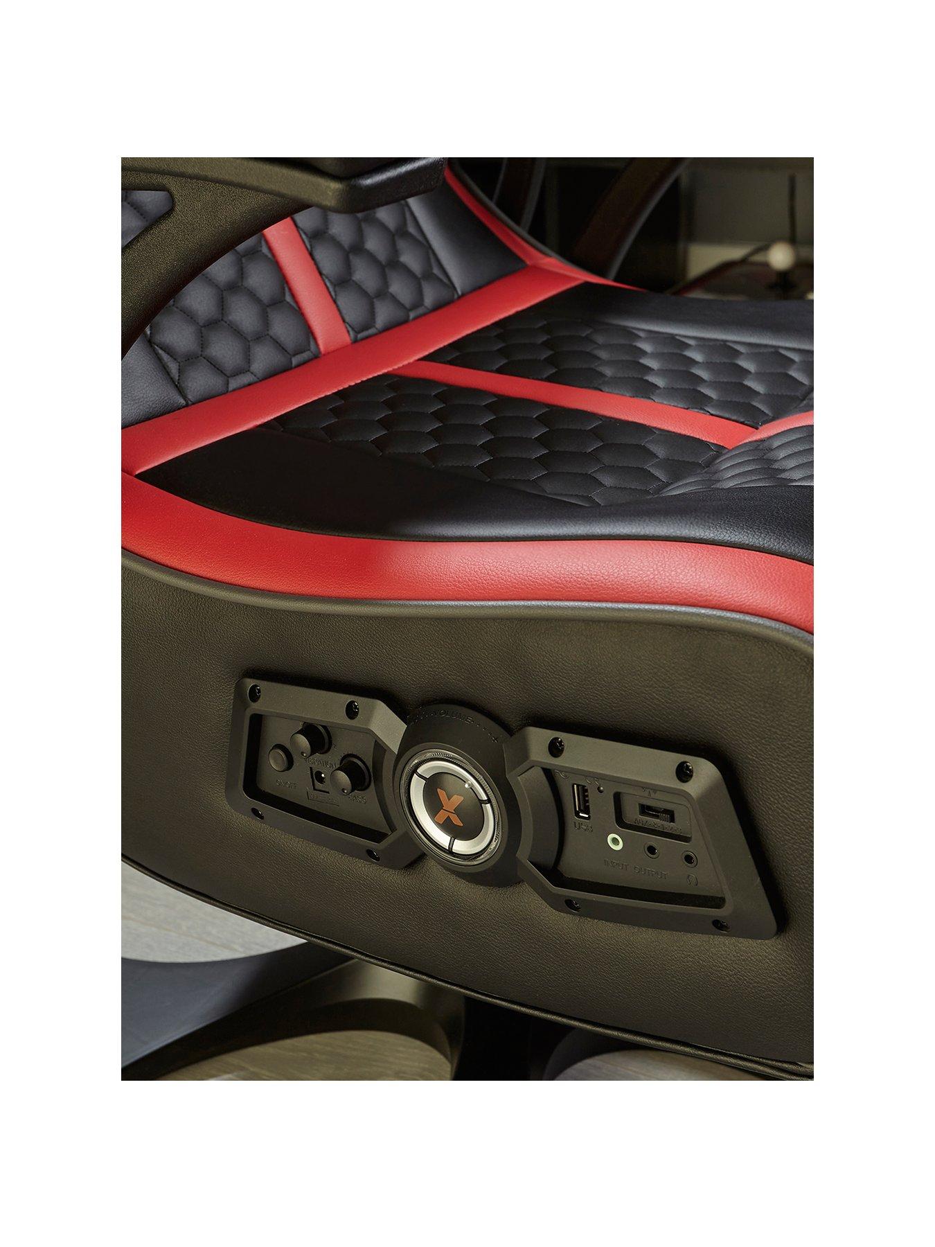 image of x-rocker-evora-21-audio-console-gaming-chair-black-red