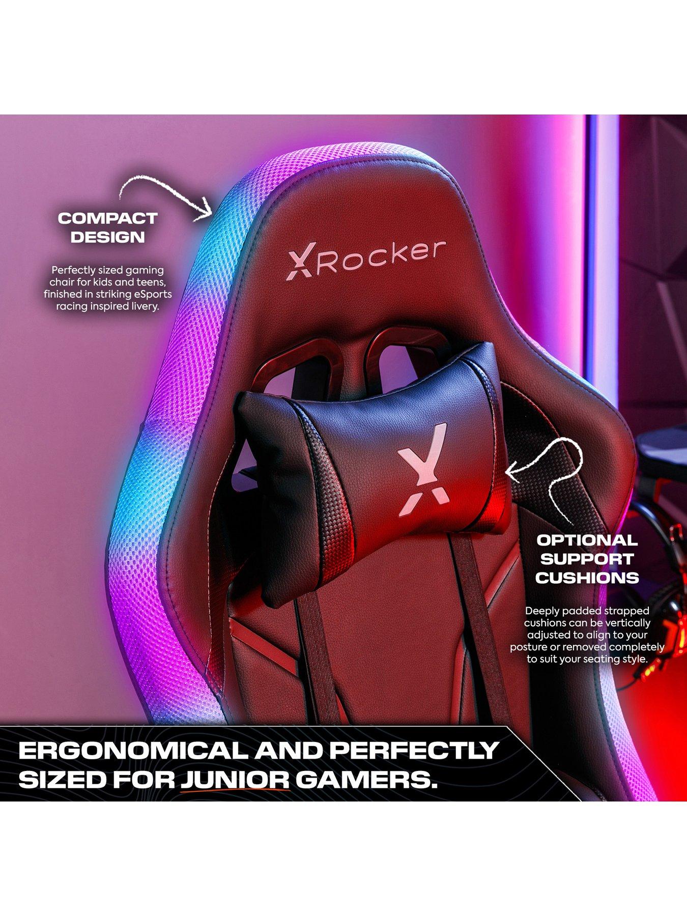  image of x-rocker-gaming-bundlenbsp--lumio-compactnbsprgb-110cm-desk-and-agility-jr-rgb-gaming-chair