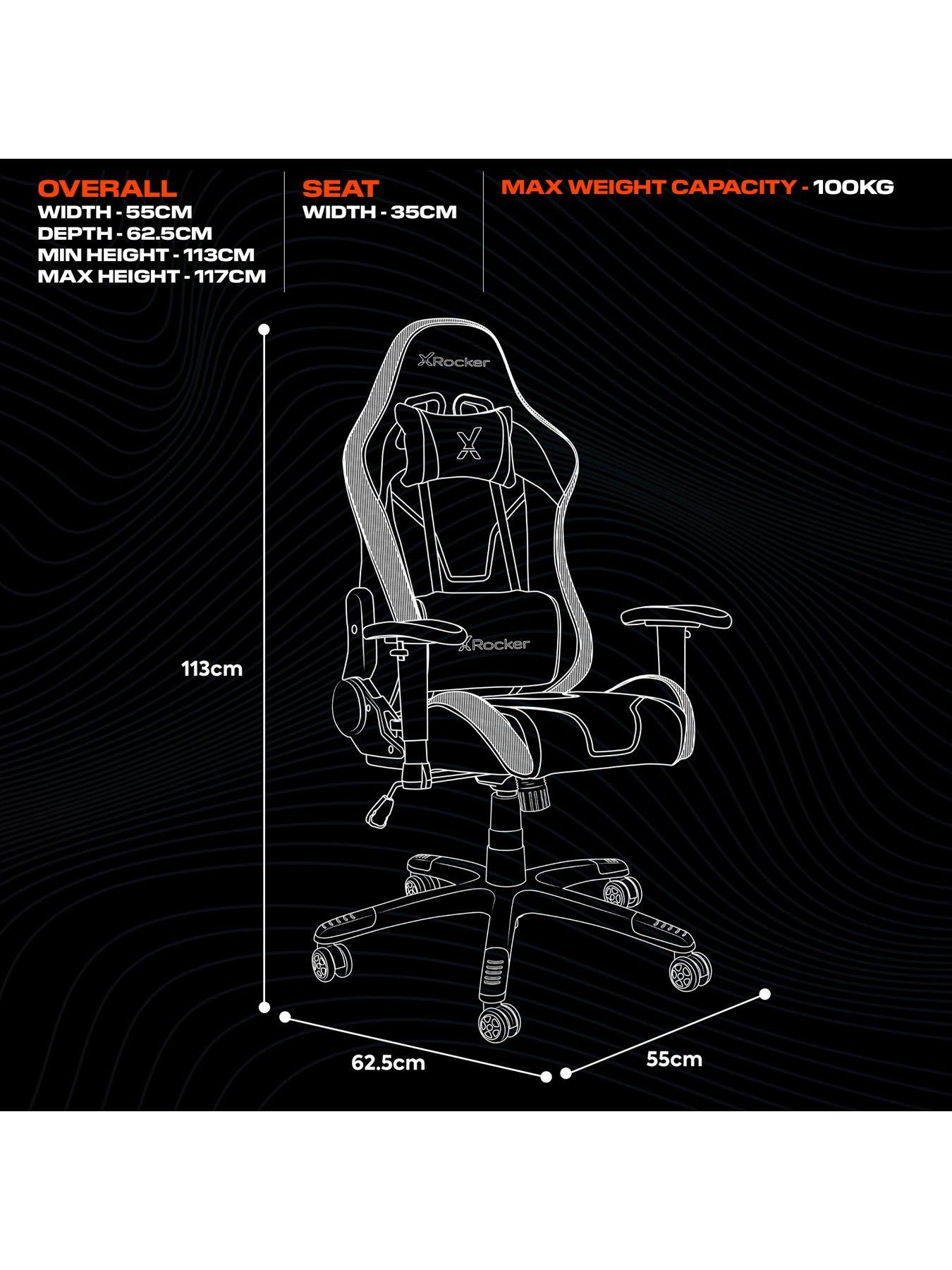  image of x-rocker-gaming-bundlenbsp--lumio-compactnbsprgb-110cm-desk-and-agility-jr-rgb-gaming-chair