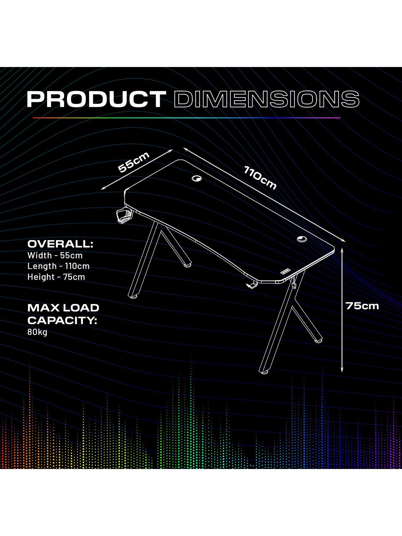  image of x-rocker-gaming-bundlenbsp--lumio-compactnbsprgb-110cm-desk-and-agility-jr-rgb-gaming-chair