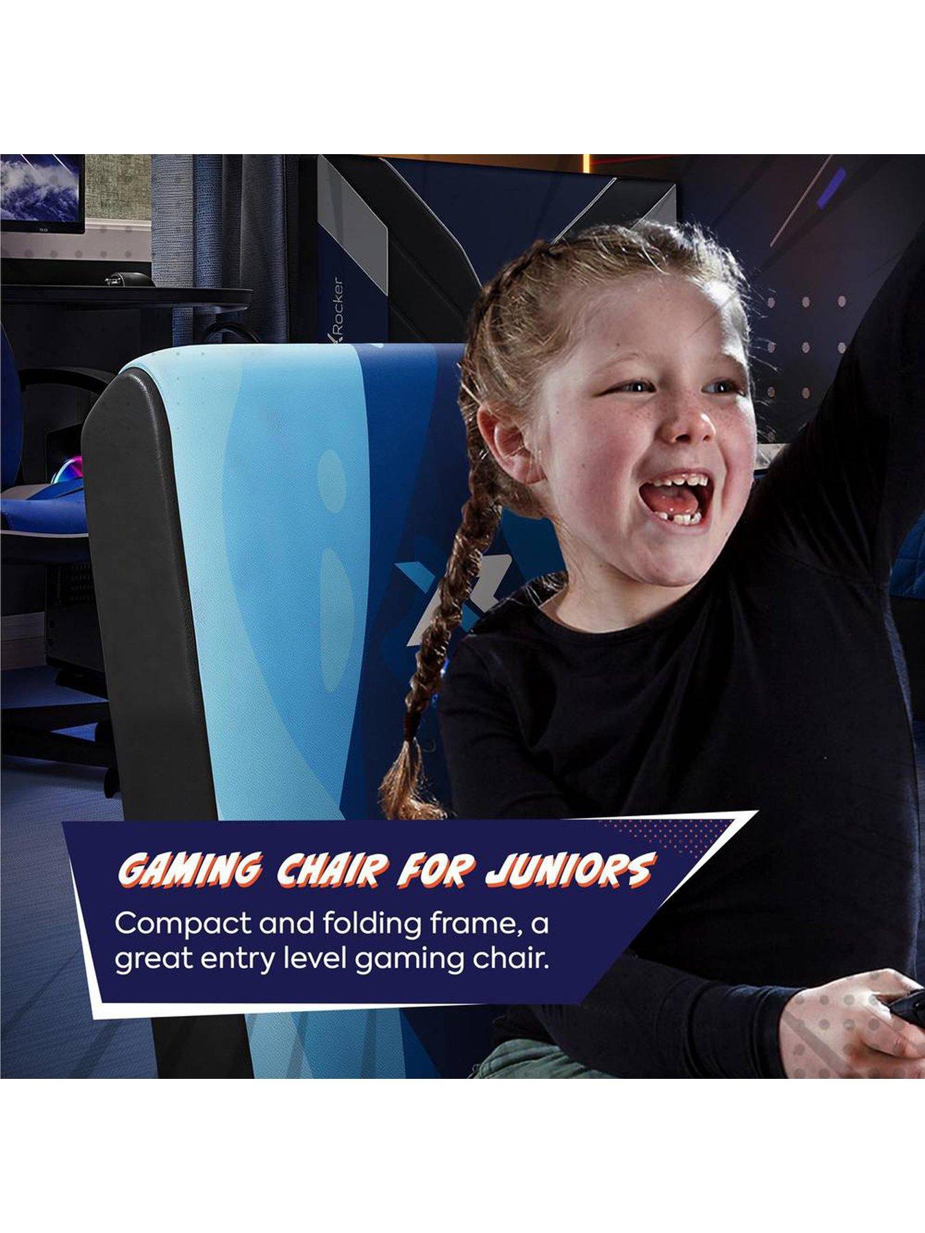  image of x-rocker-video-rocker-gaming-chair-for-kids-lava-blue