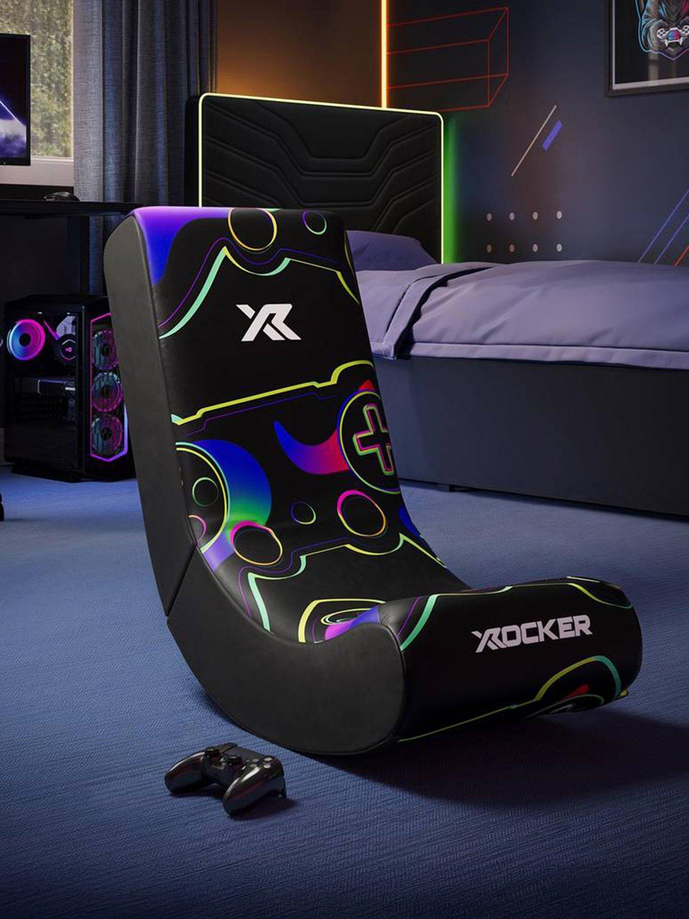 Image 1 of 6 of X Rocker Video Rocker Gaming Chair for Kids - Gamepad Black