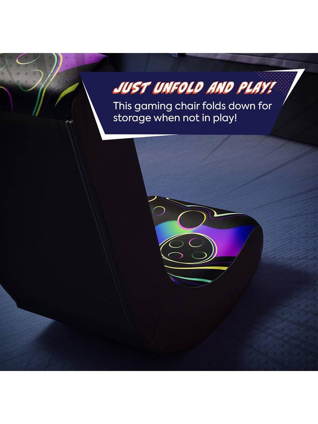 Image 3 of 6 of X Rocker Video Rocker Gaming Chair for Kids - Gamepad Black