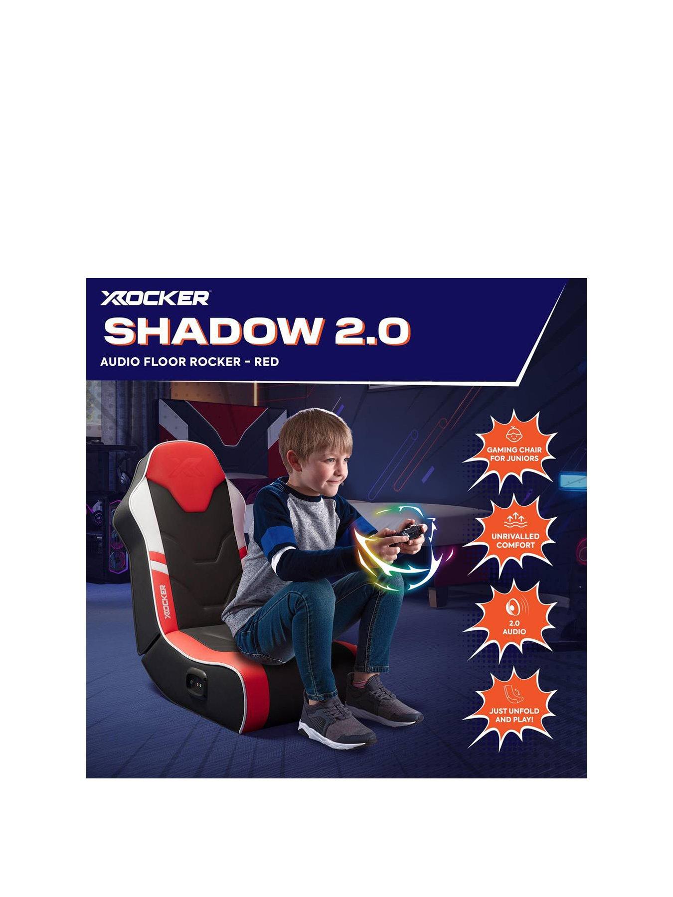 stillFront image of x-rocker-shadow-20-audio-floor-rocker-gaming-chair-for-kids-red-black