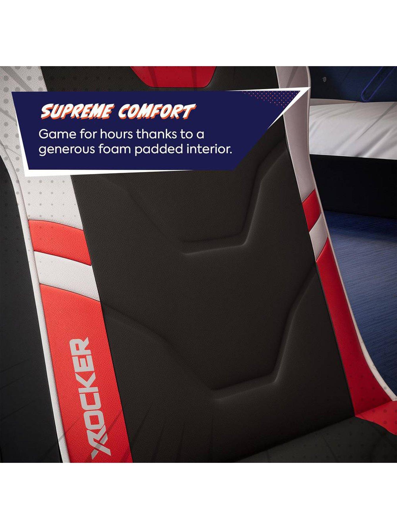  image of x-rocker-shadow-20-audio-floor-rocker-gaming-chair-for-kids-red-black