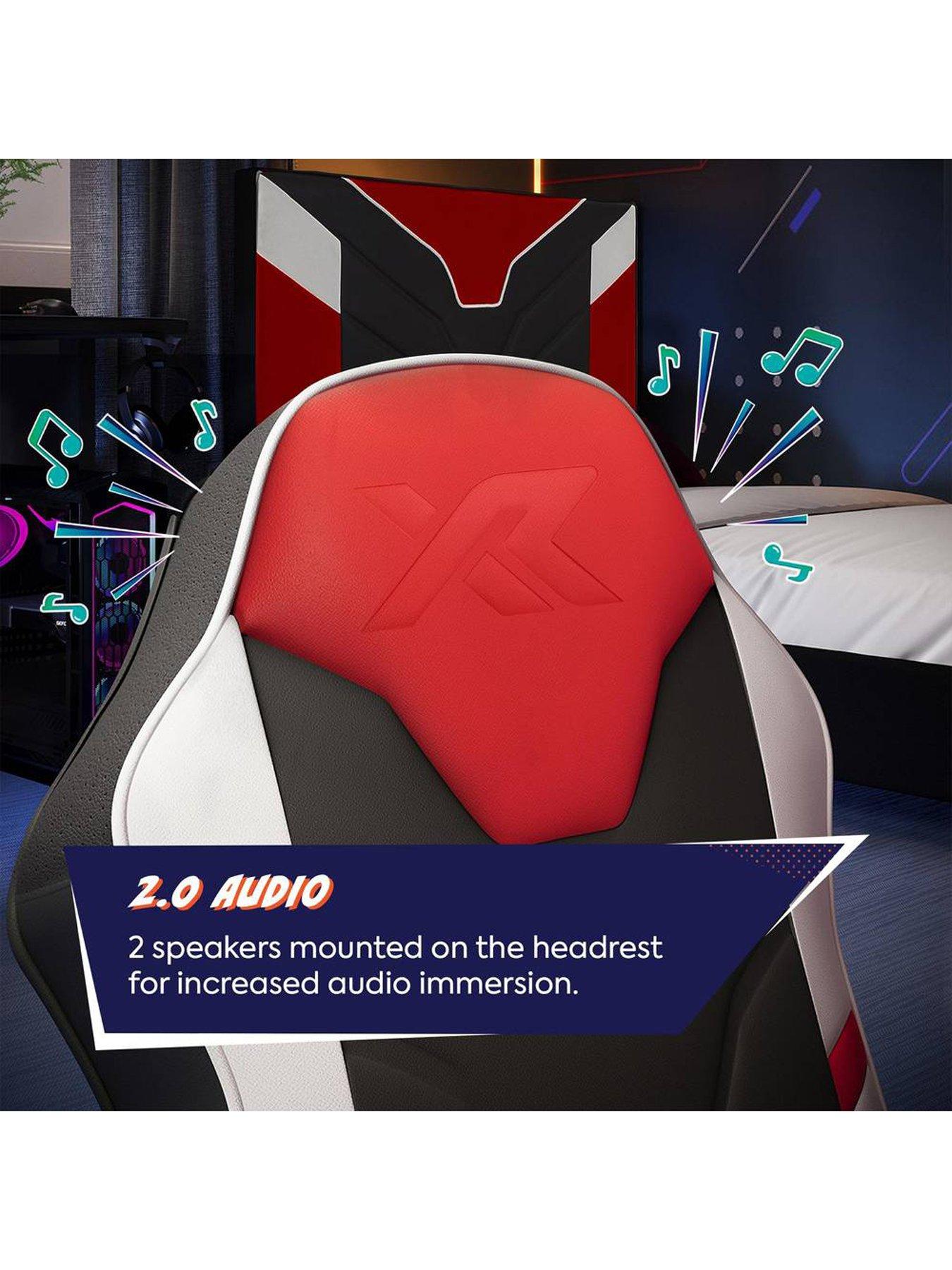  image of x-rocker-shadow-20-audio-floor-rocker-gaming-chair-for-kids-red-black