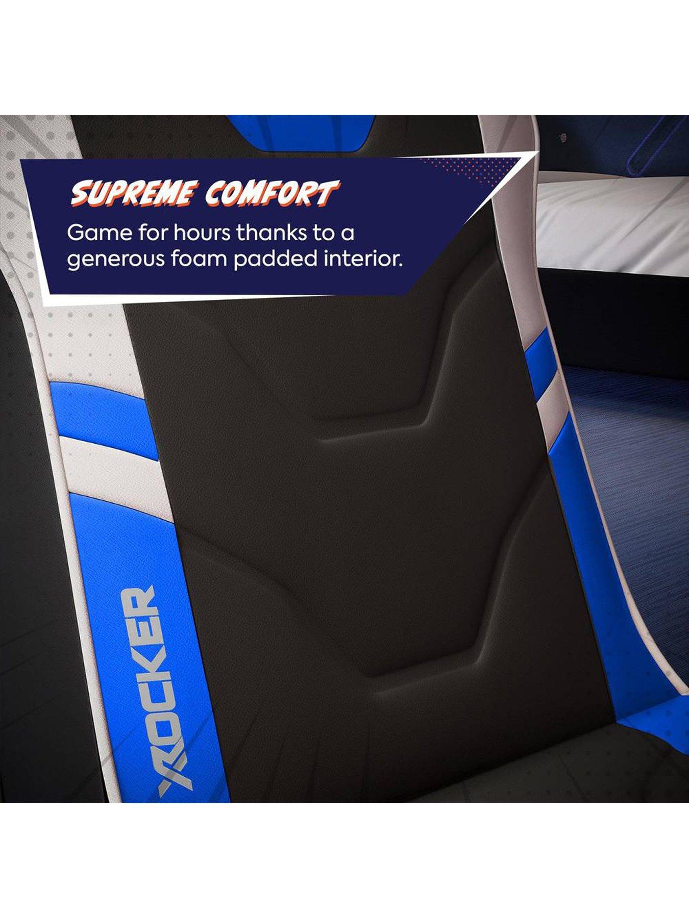 X Rocker Shadow 2.0 Audio Floor Rocker Gaming Chair for Kids - Blue ...